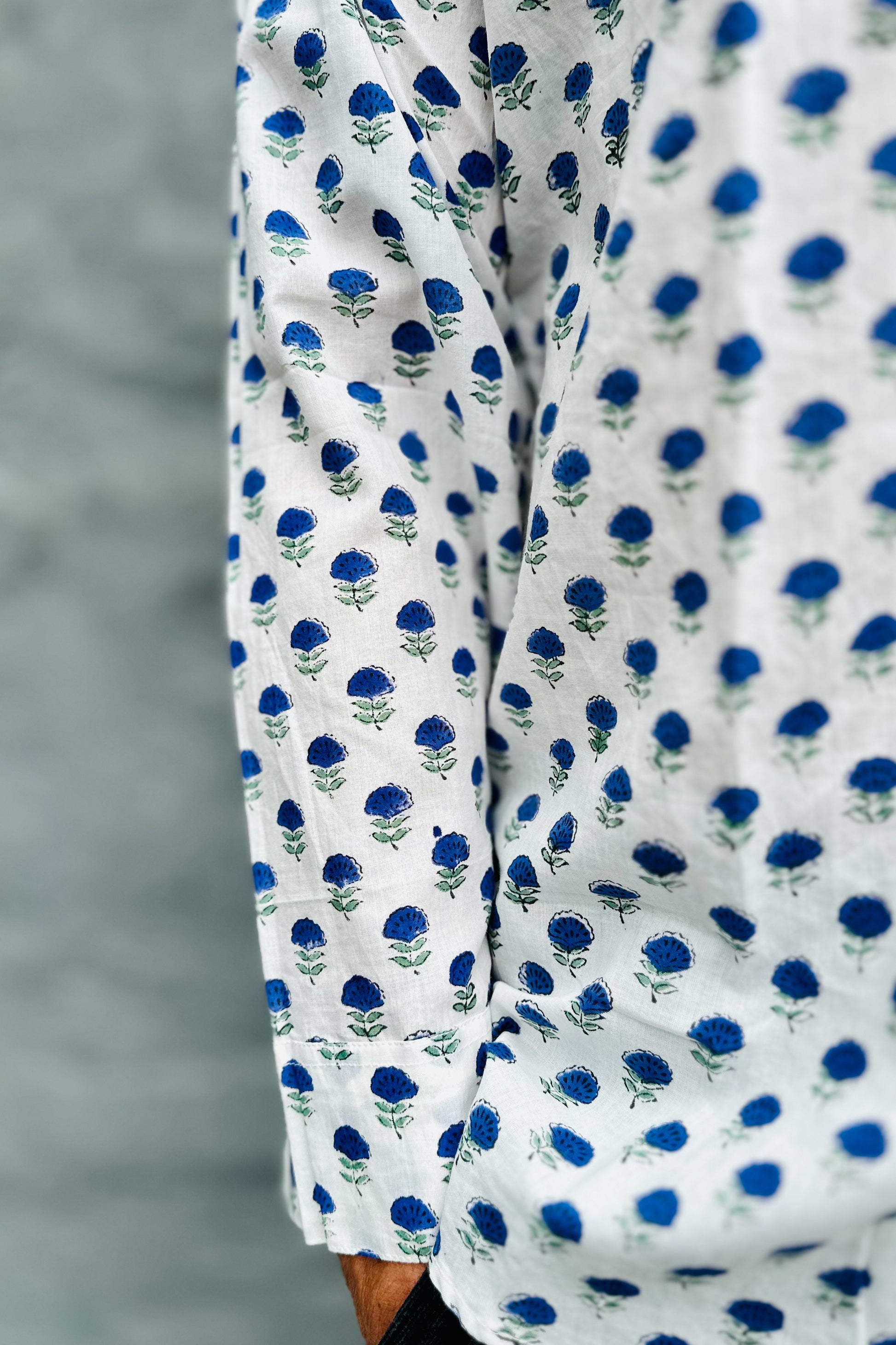 Men's Long Sleeve Shirt In Navy Dahlia