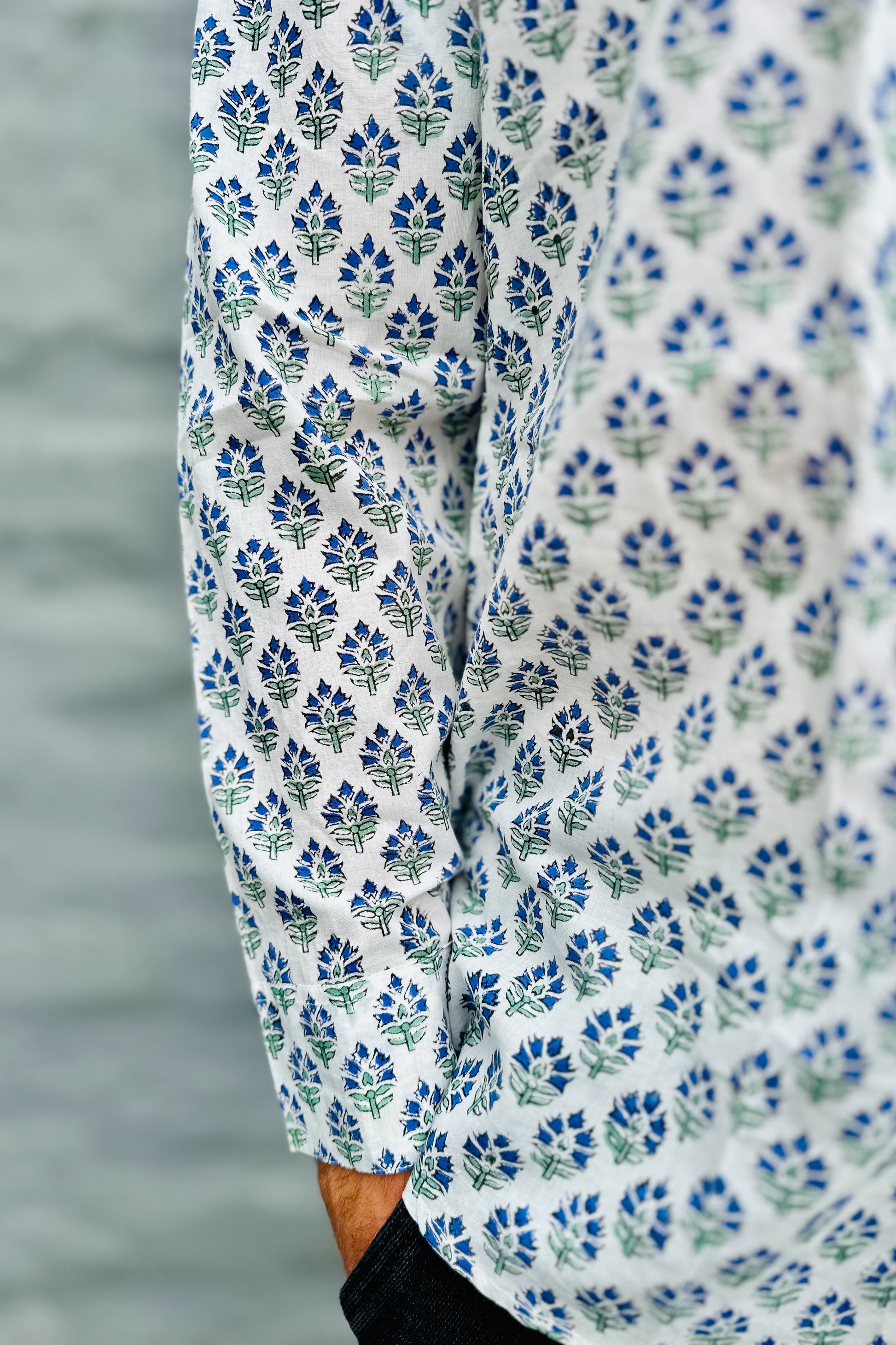 Men's Long Sleeve Shirt In Blue Lily