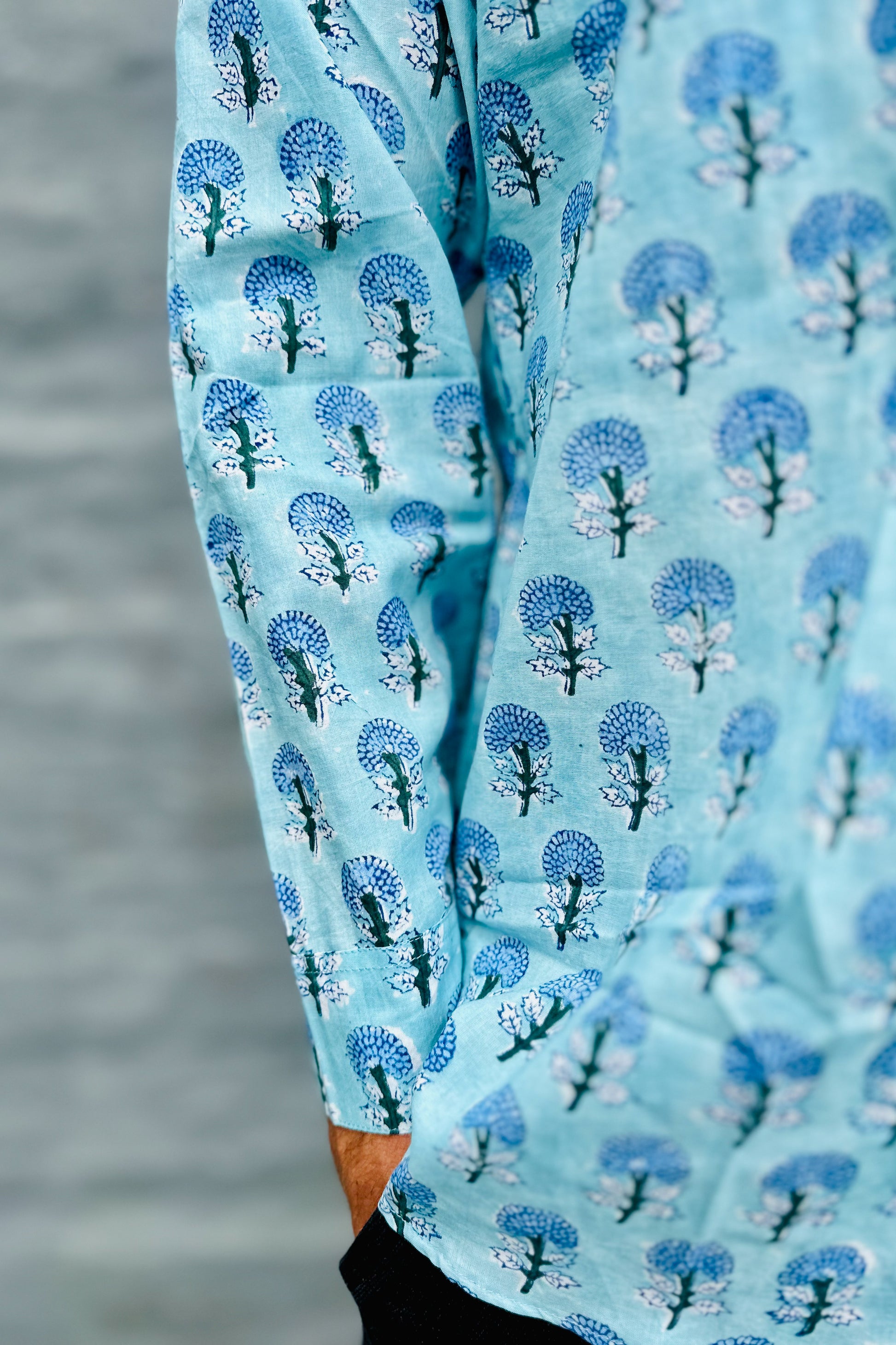 Men's Long Sleeve Shirt In Sky Dahlia