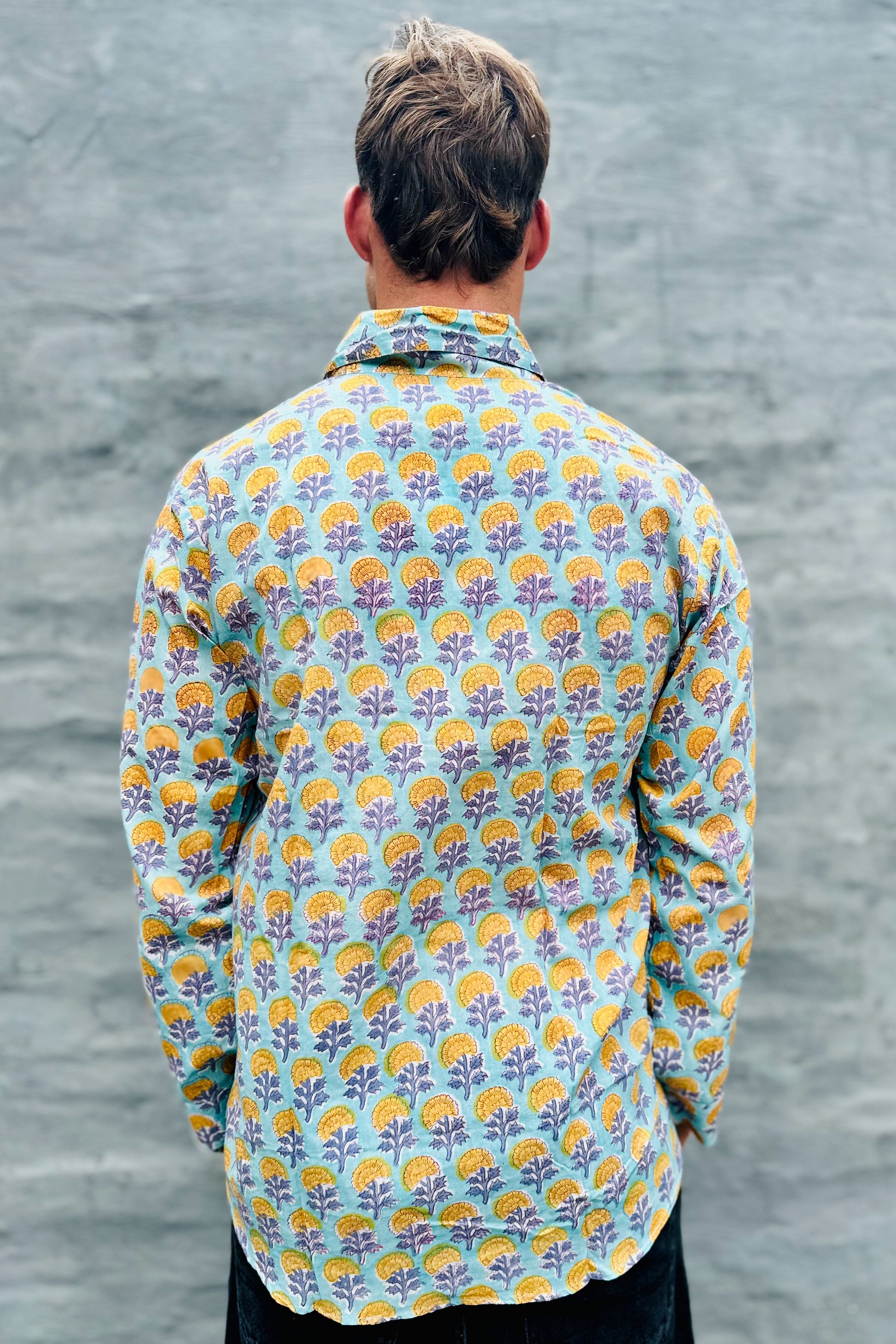 Men's Long Sleeve Shirt In Golden Dahlia