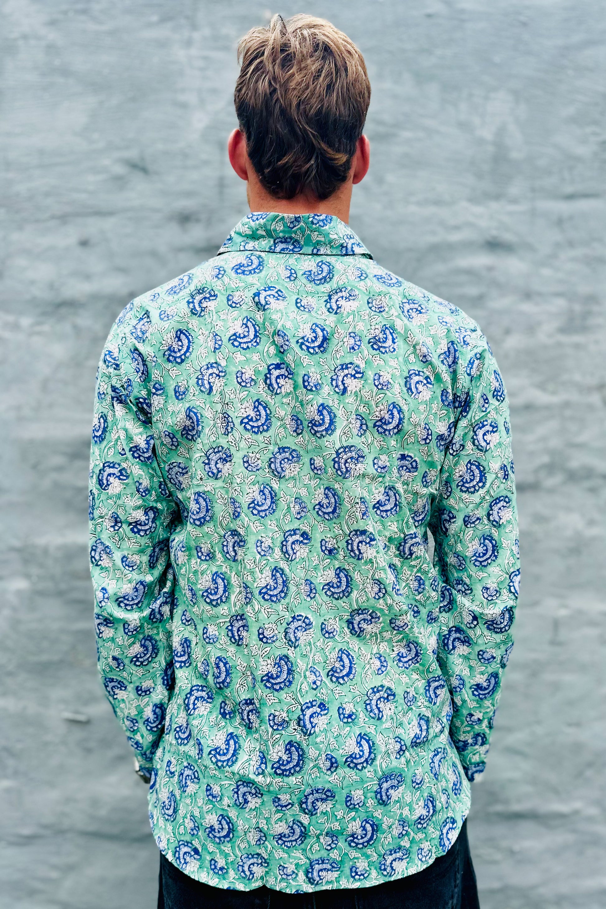 Men's Long Sleeve Shirt In Fern Floral