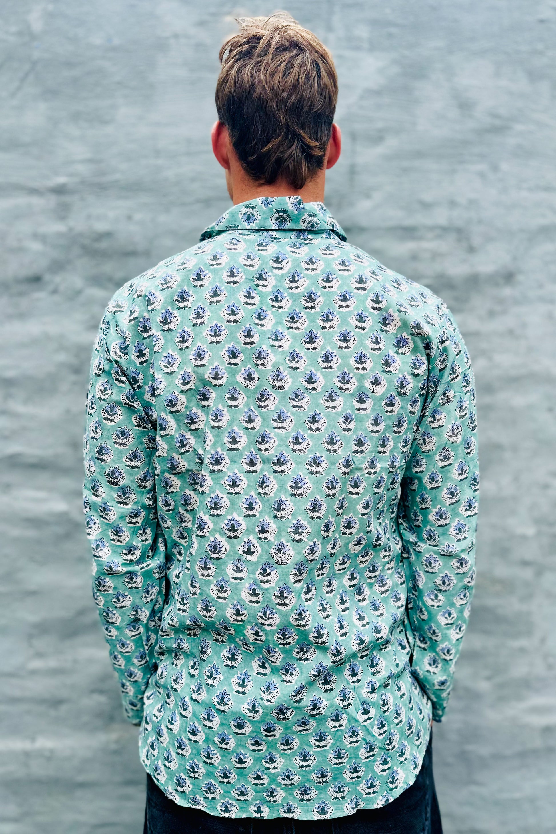 Men's Long Sleeve Shirt In Sage Lotus
