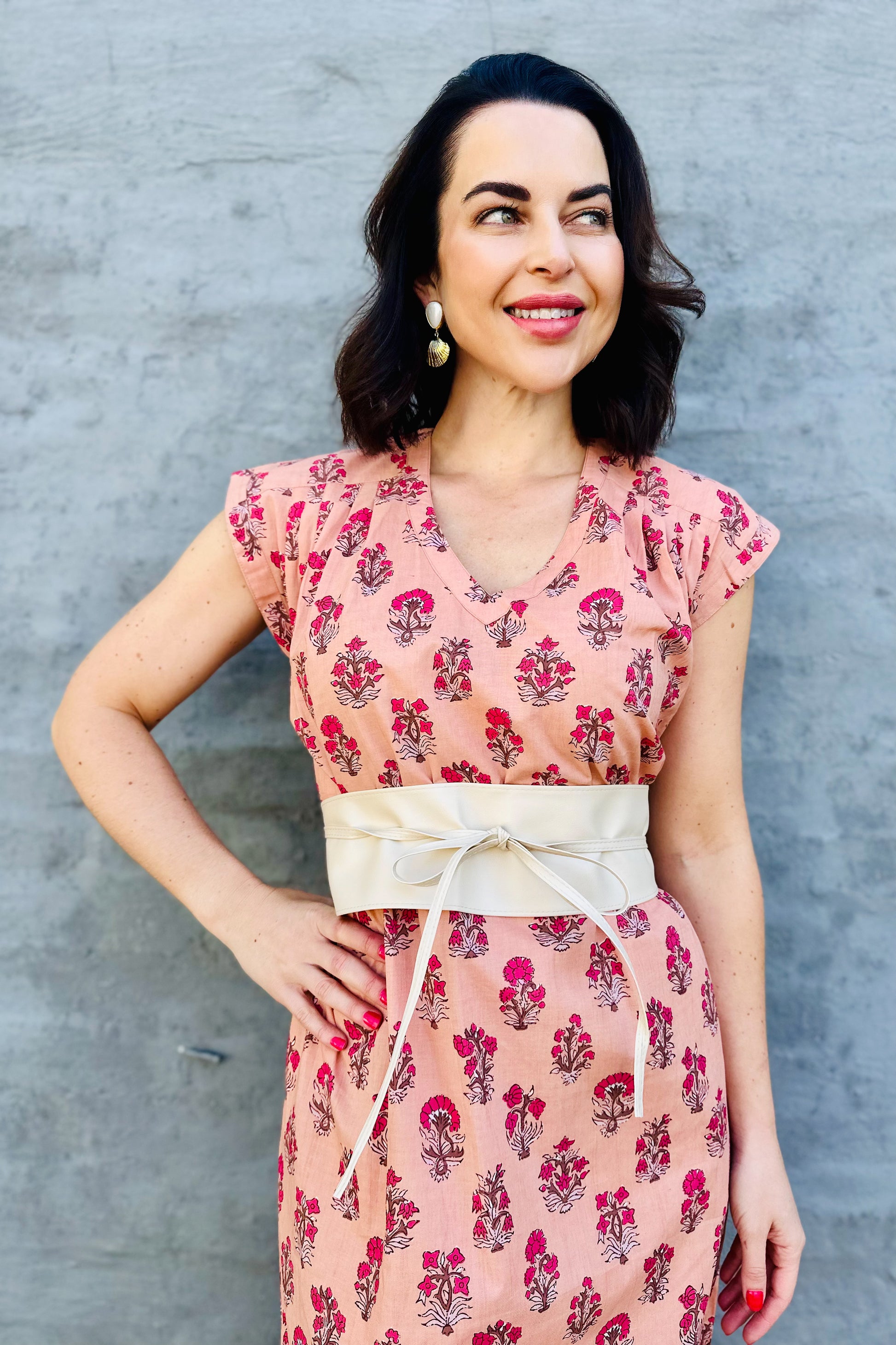 Savita Dress In Peach Posy