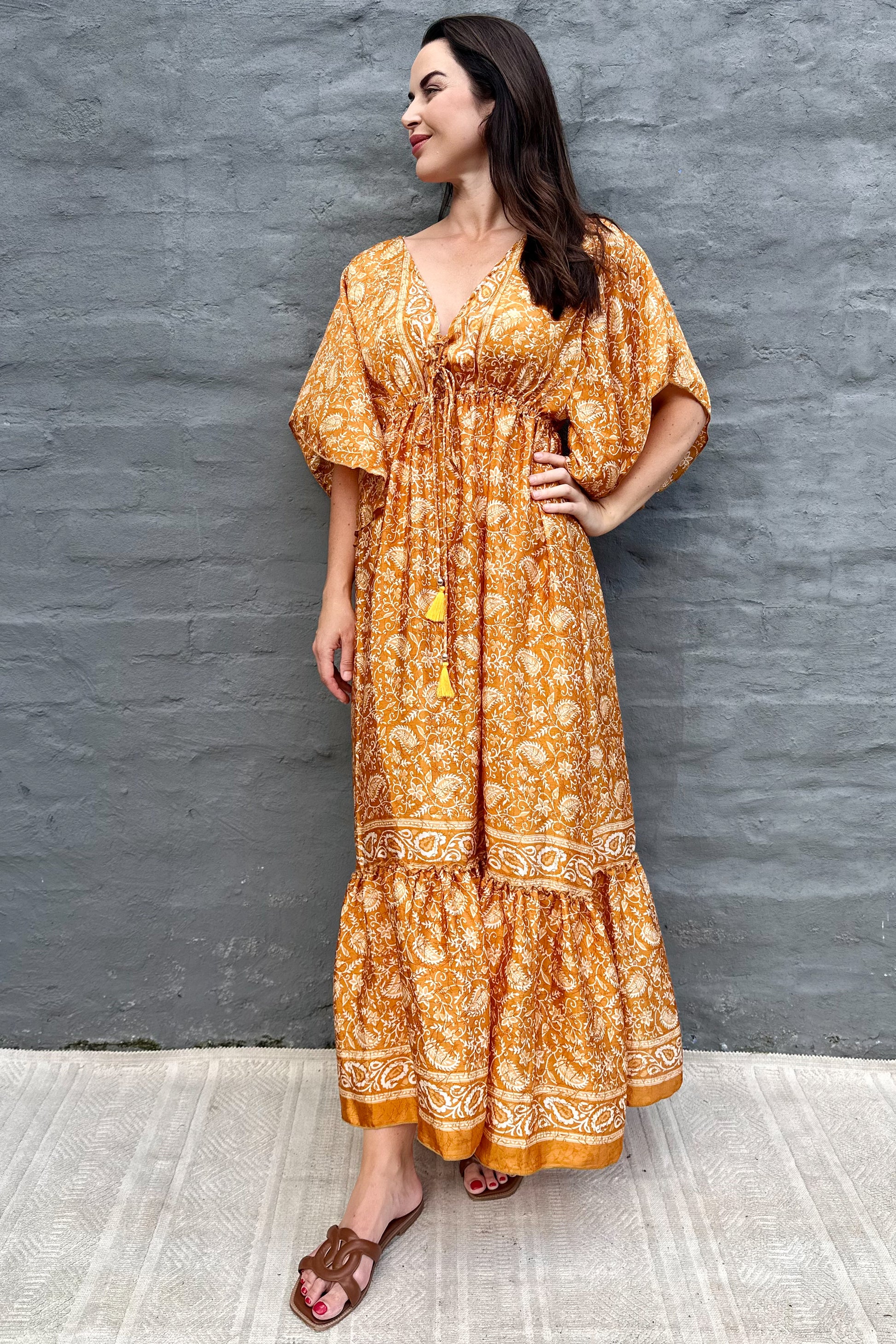 Aurora Dress In Burnt Orange