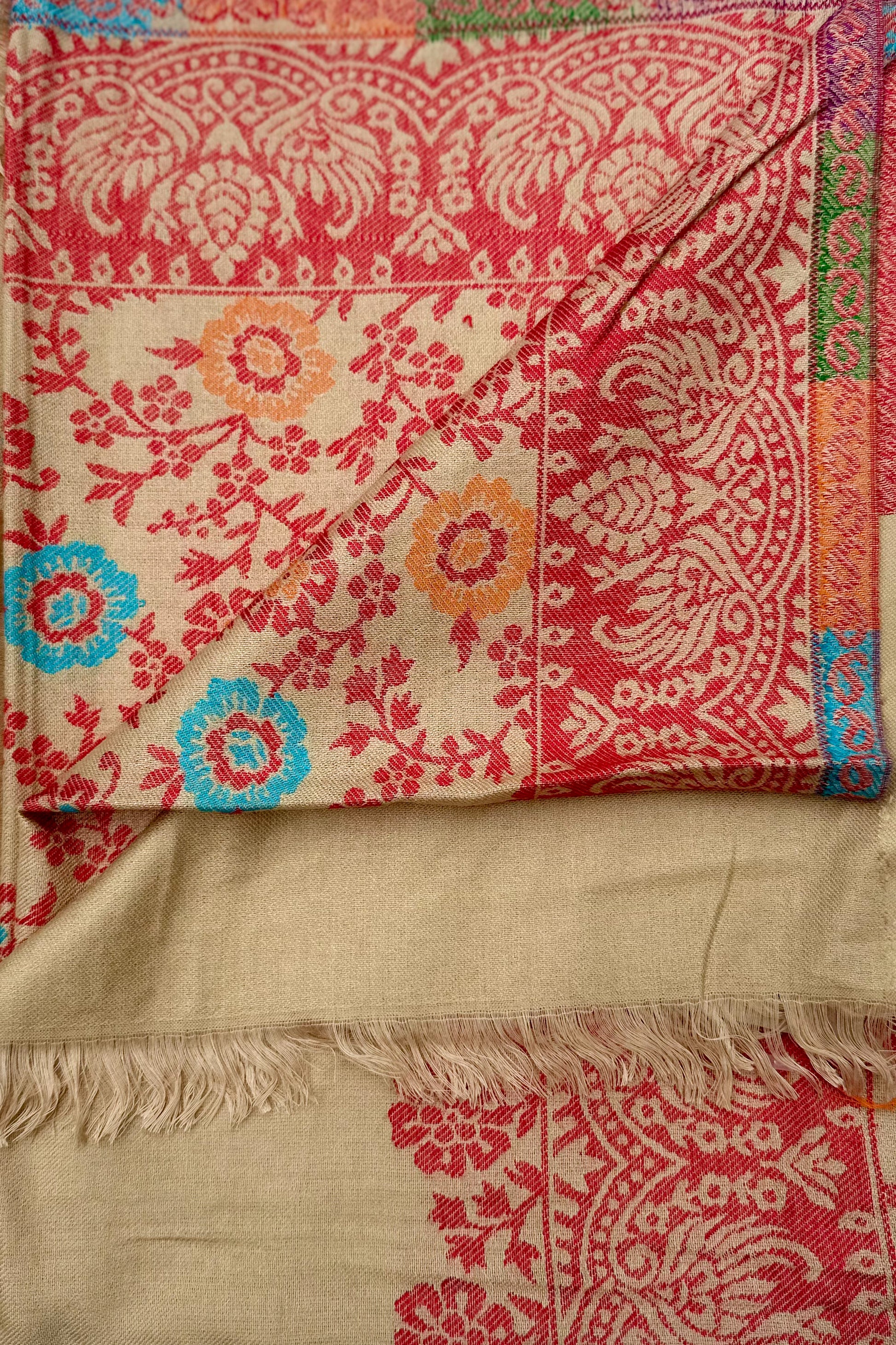 Cashmere & Bamboo Scarf In Sandy Floral