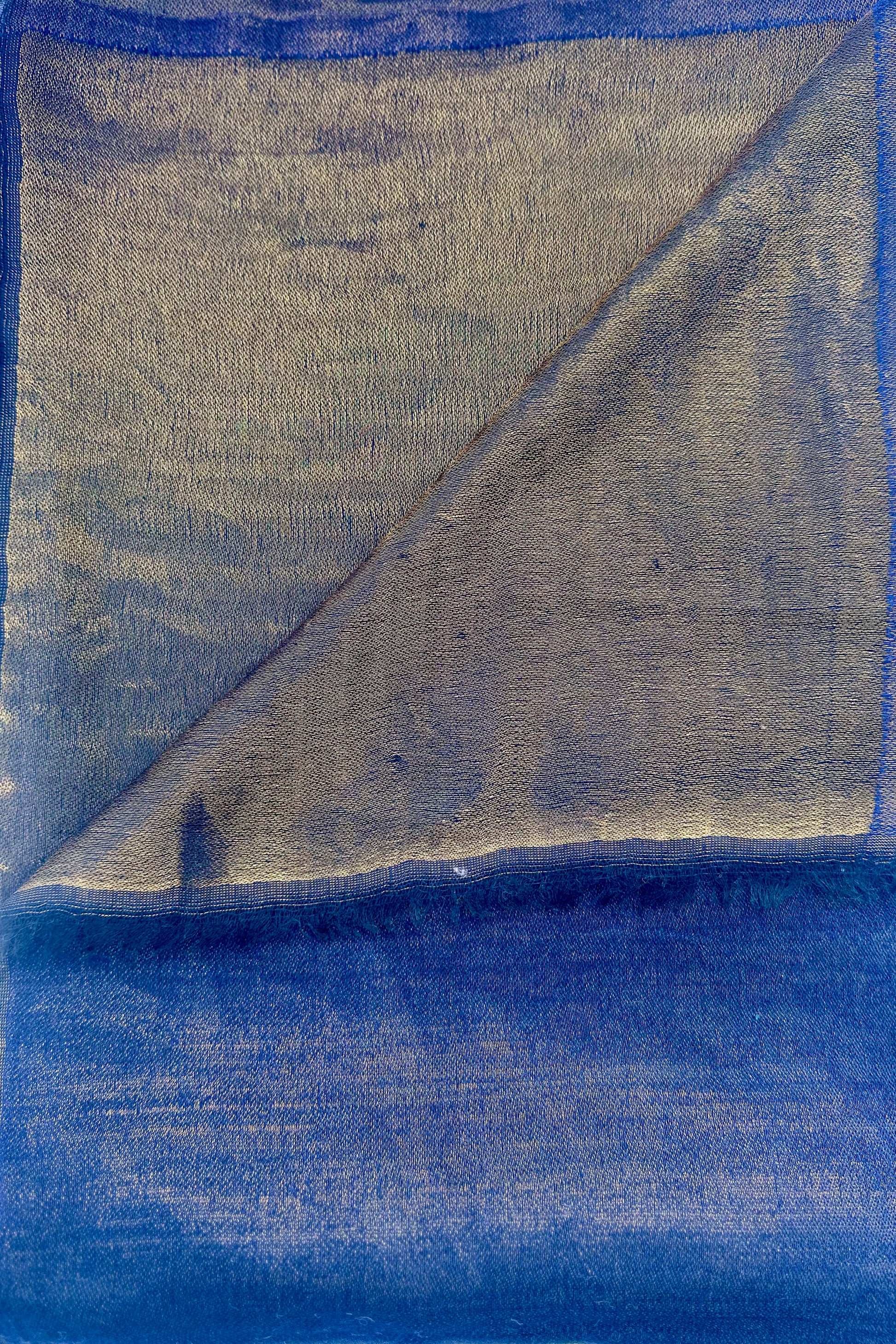 Cashmere & Bamboo Scarf In Golden Navy