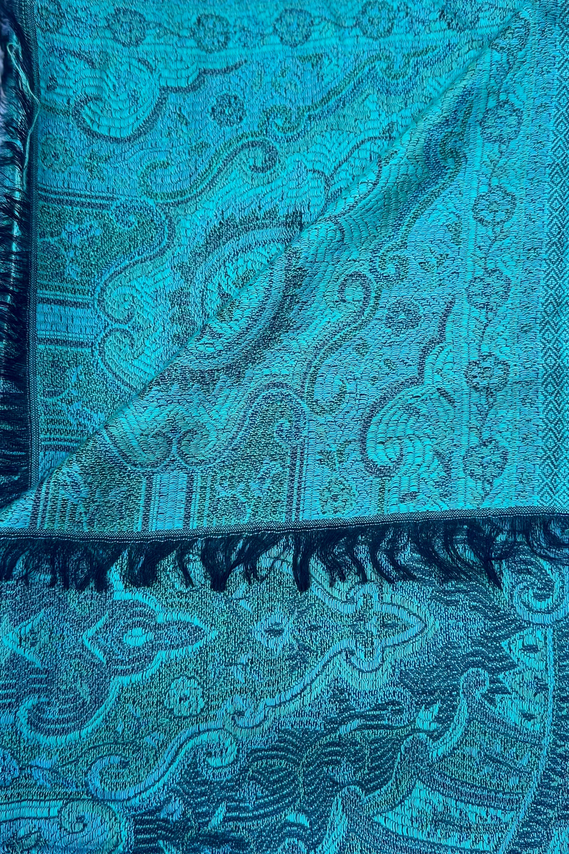 Cashmere & Bamboo Scarf In Peacock Baroque