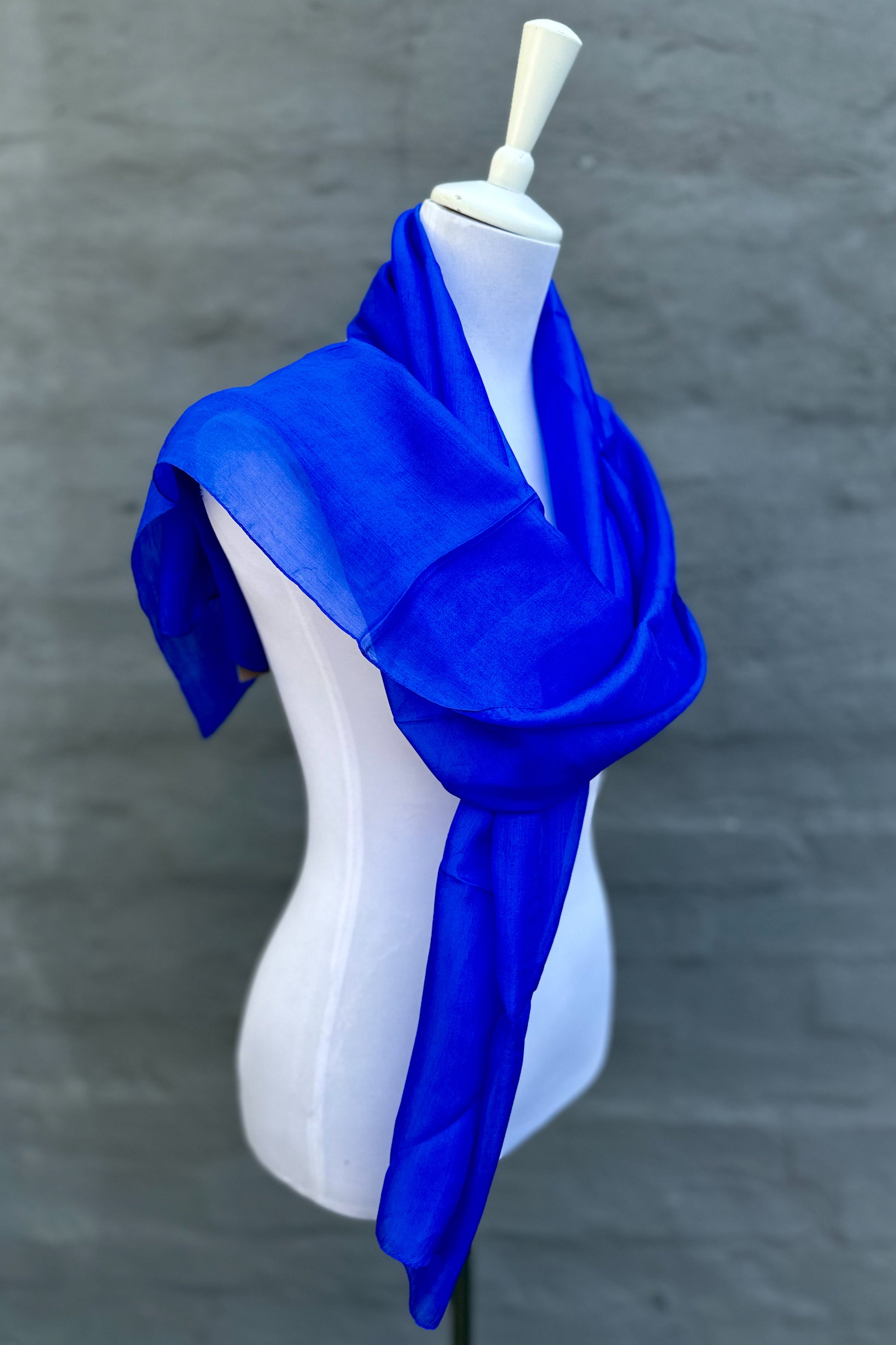 Silk Scarf In Electric Blue