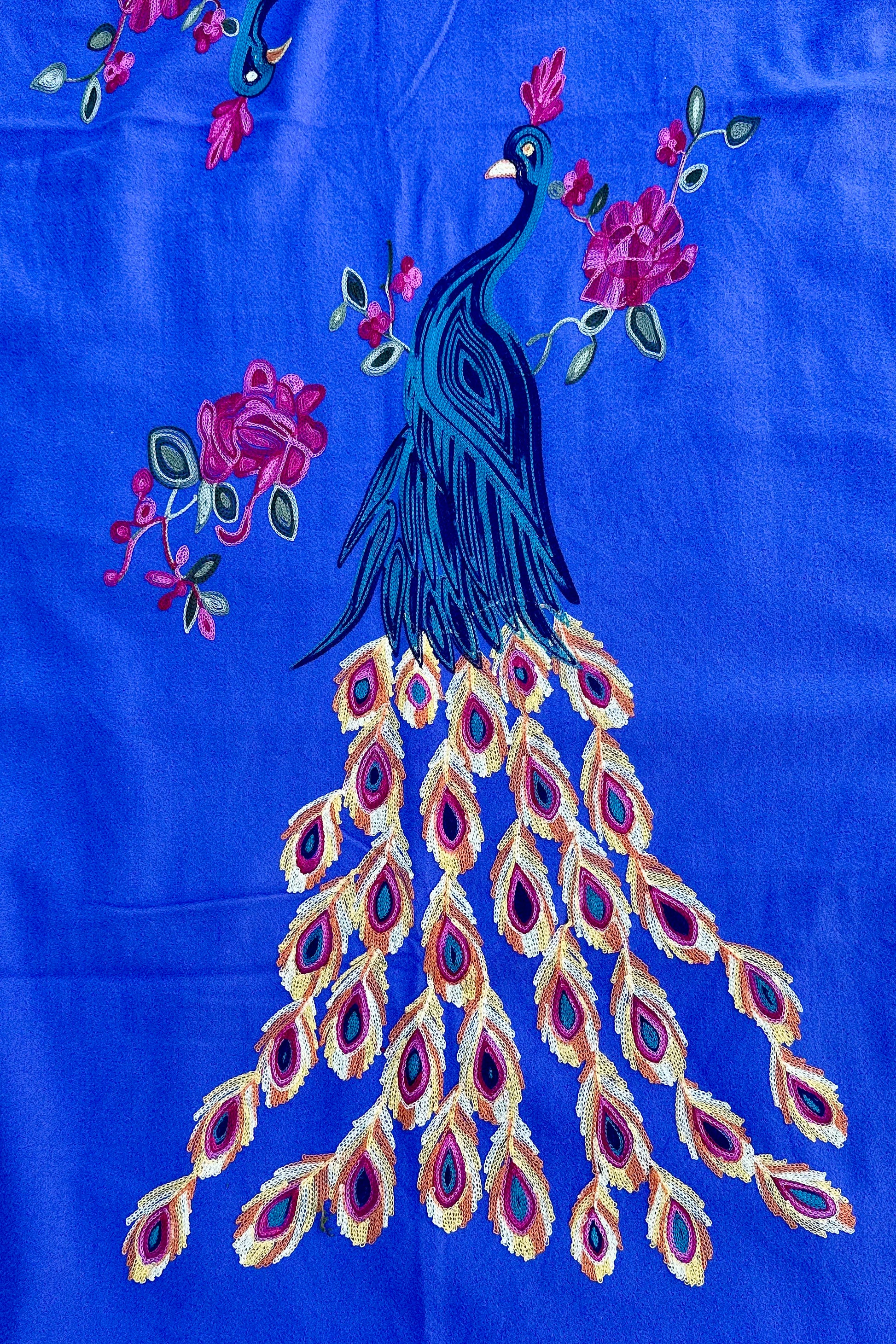 Cashmere Pashmina In Periwinkle Peacock