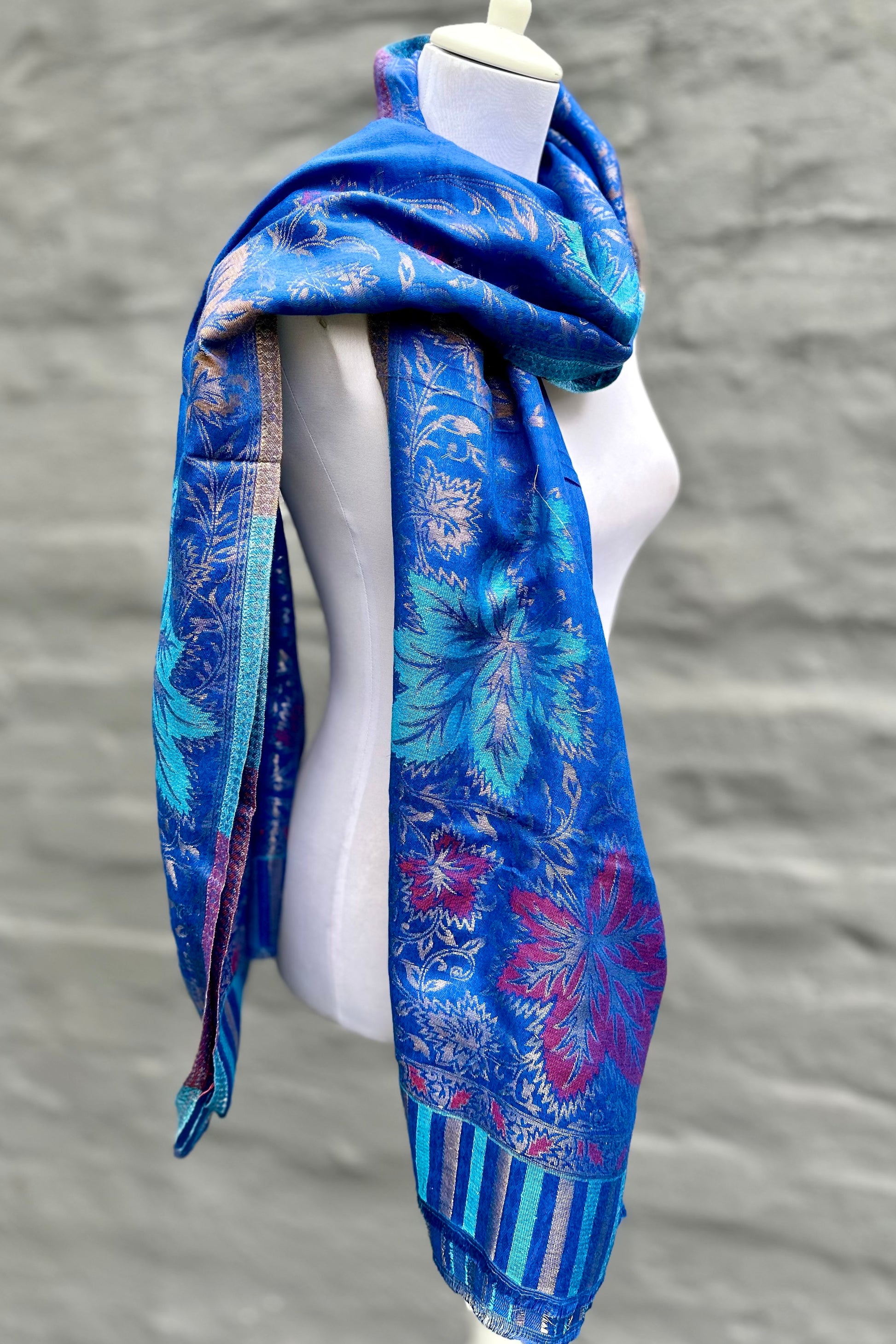 Cashmere & Bamboo Scarf In Royal Oak