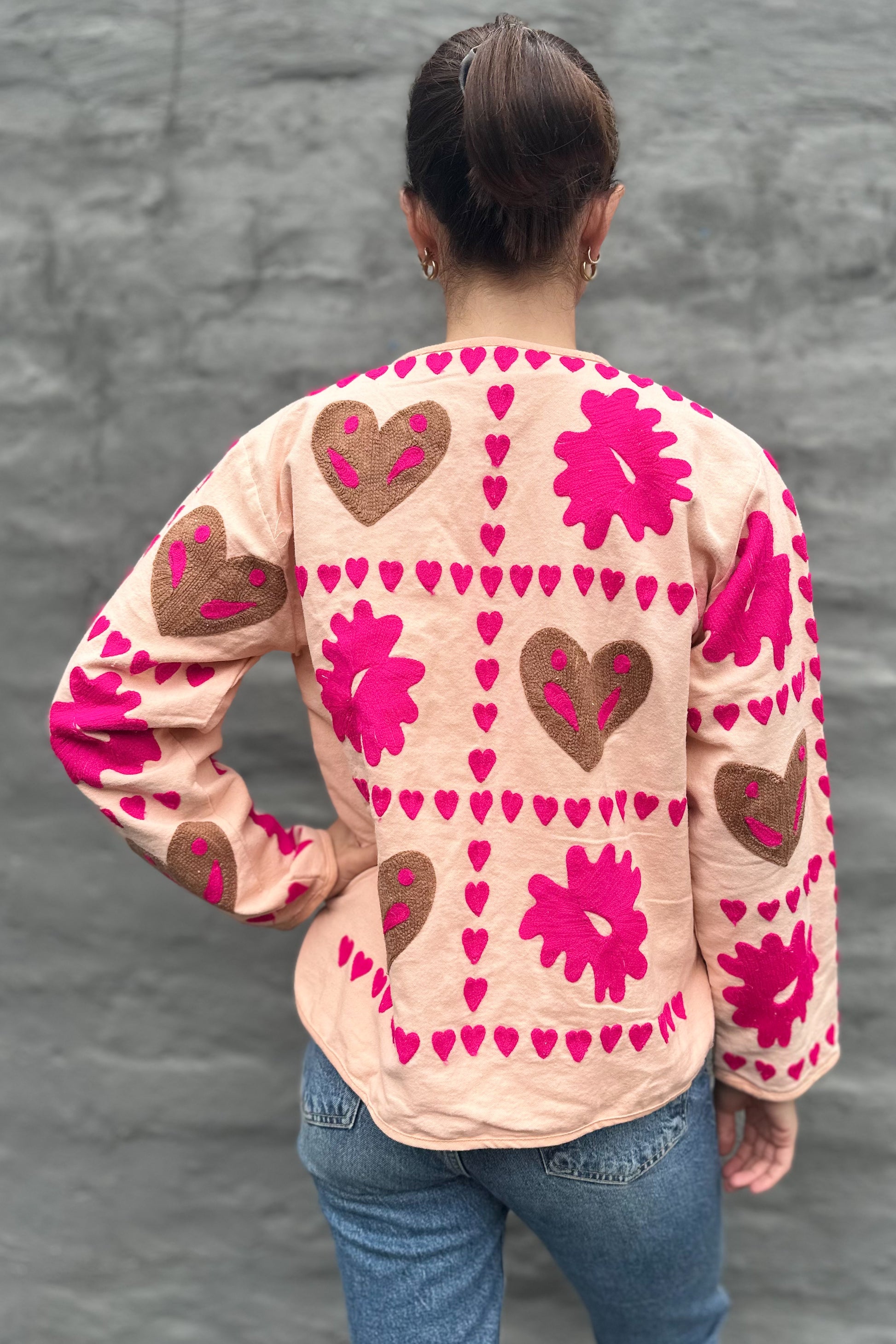 Cotton Love Jacket In Peachy Pink