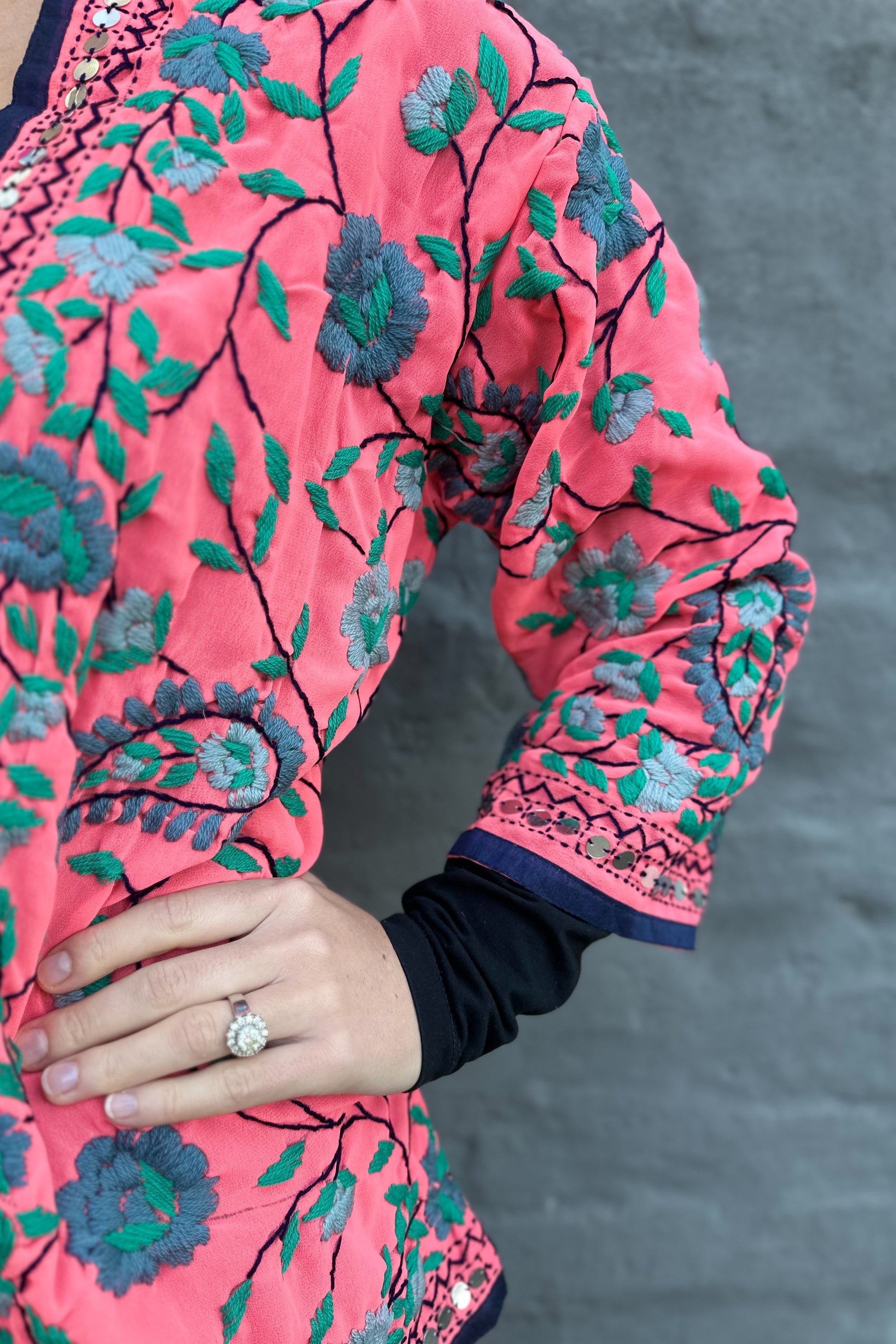 Phulkari Jacket In Pinky Paisley