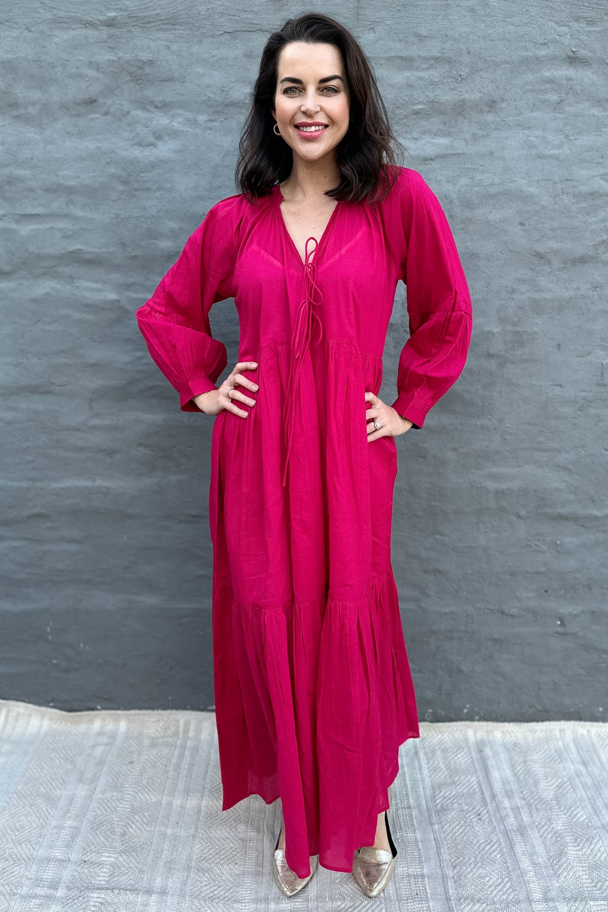 Hanna Maxi Dress In Rani Pink