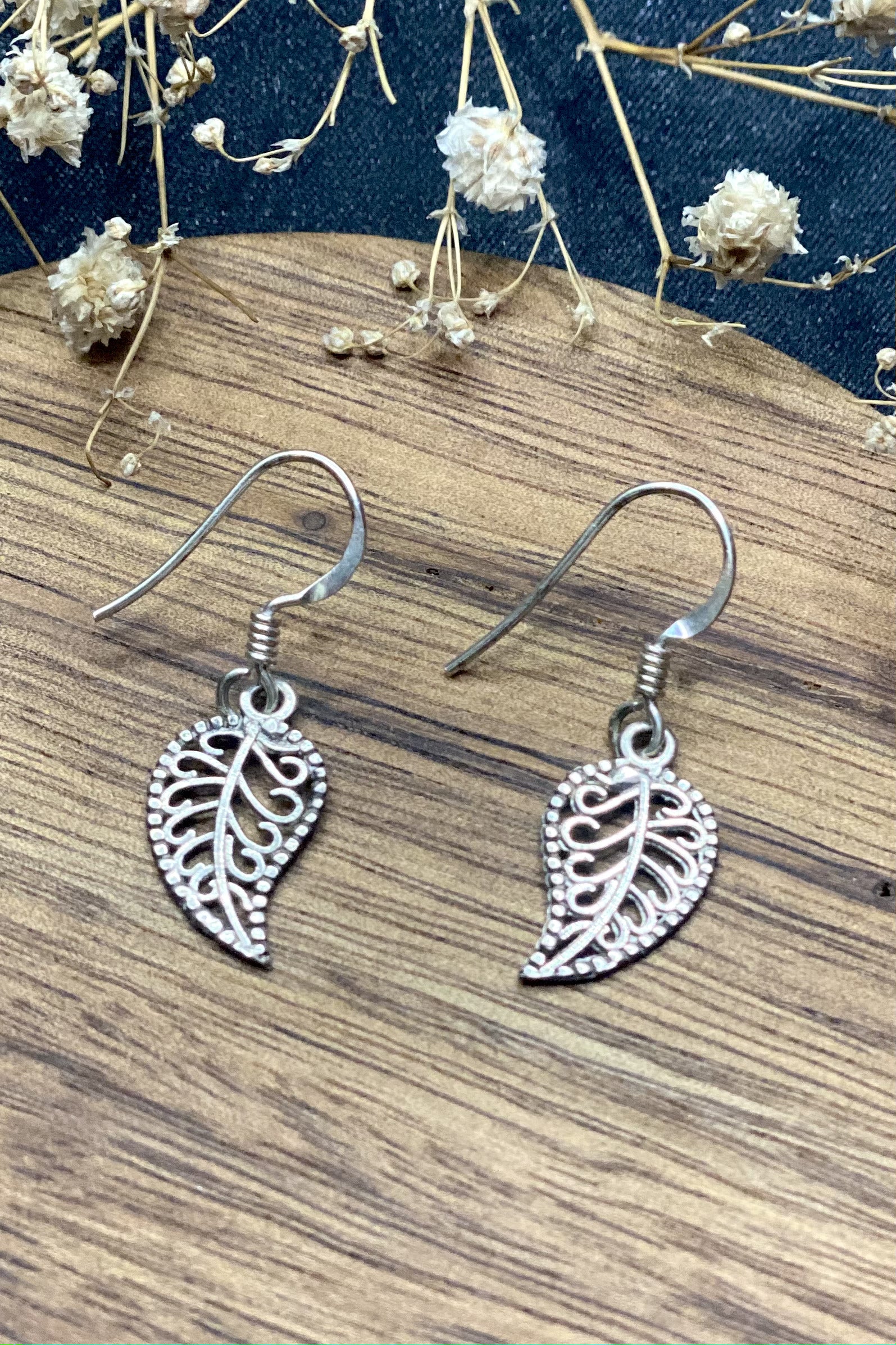Sterling Silver Leaf Danglers