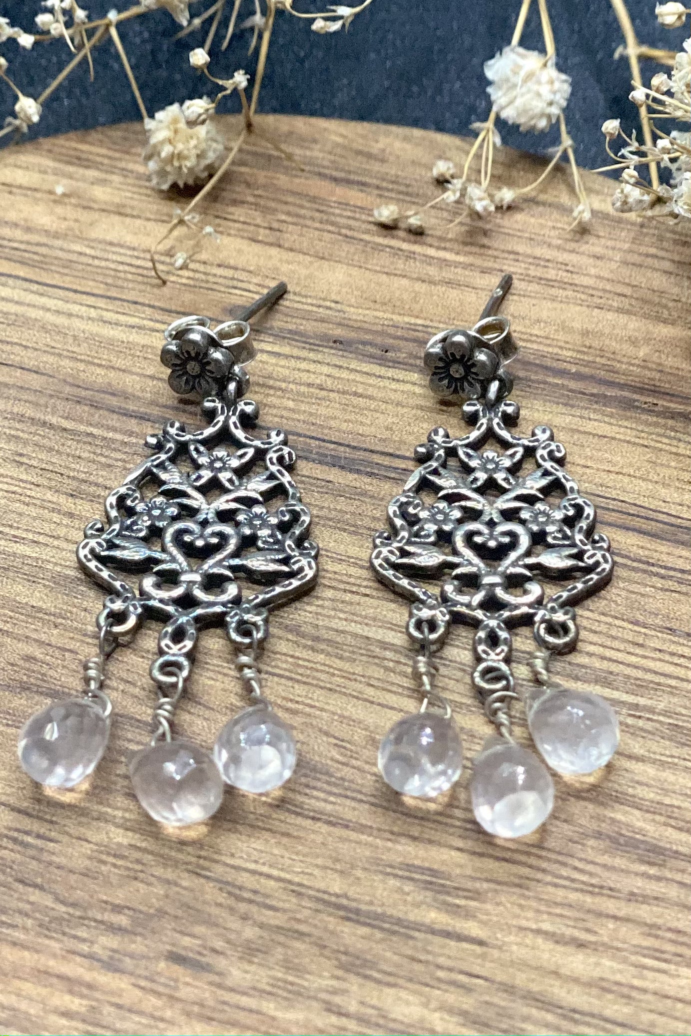 Sterling Silver Mayra Earrings In Blush