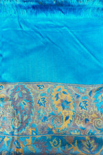 Cashmere & Bamboo Scarf In Sky Blue Botanical