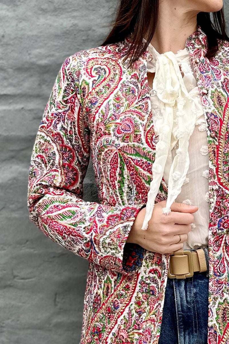 Quilted Cotton Coat In Pretty Paisley