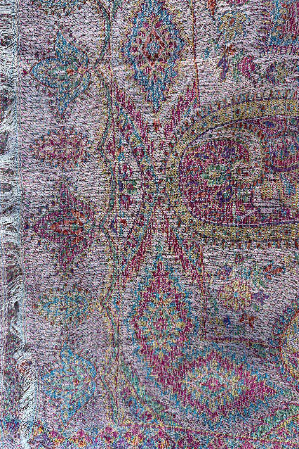 Cashmere & Bamboo Scarf In Pastel Paisley