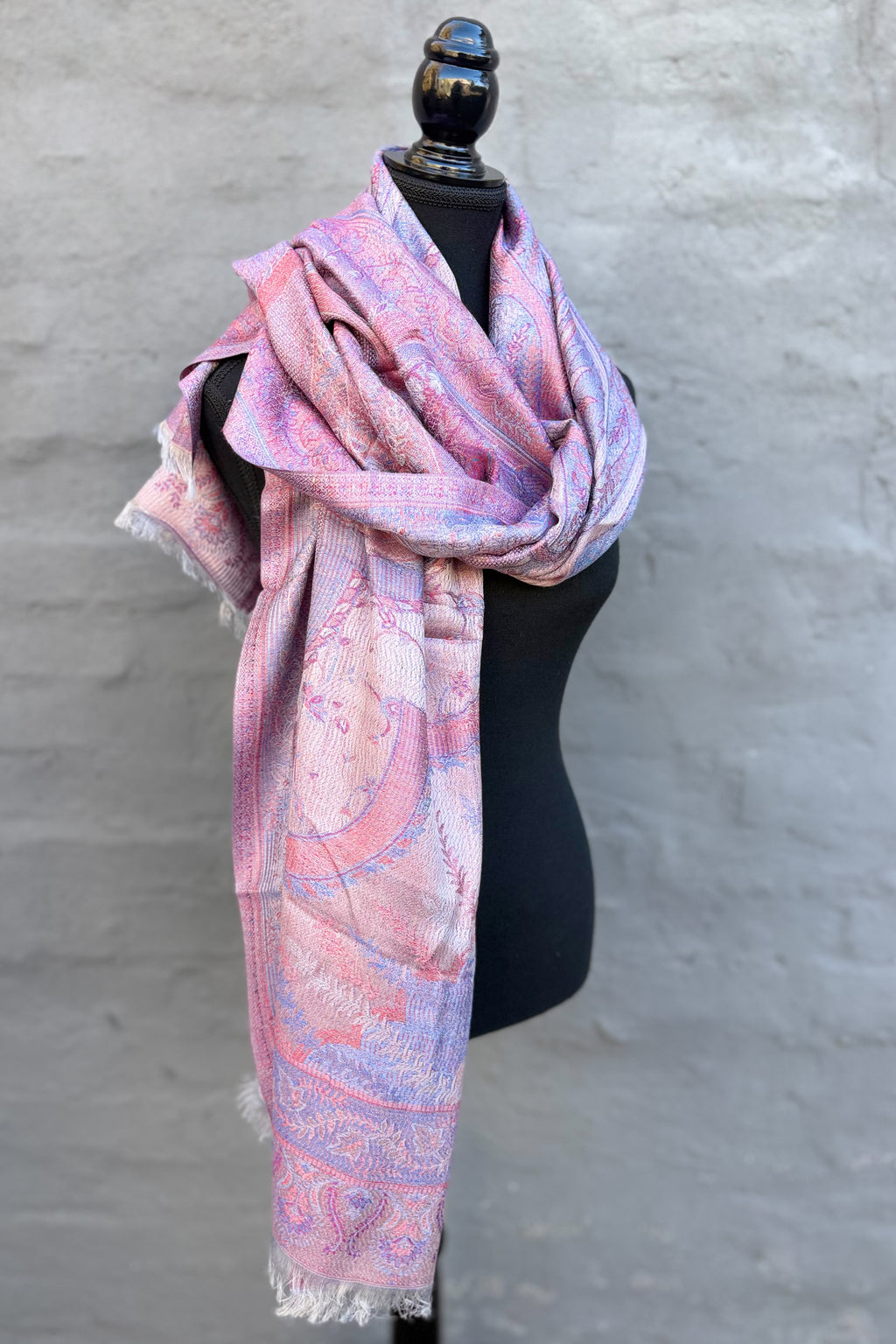 Cashmere & Bamboo Scarf In Rosey Sky