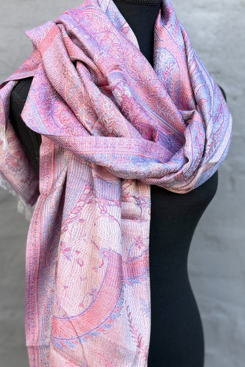 Cashmere & Bamboo Scarf In Rosey Sky