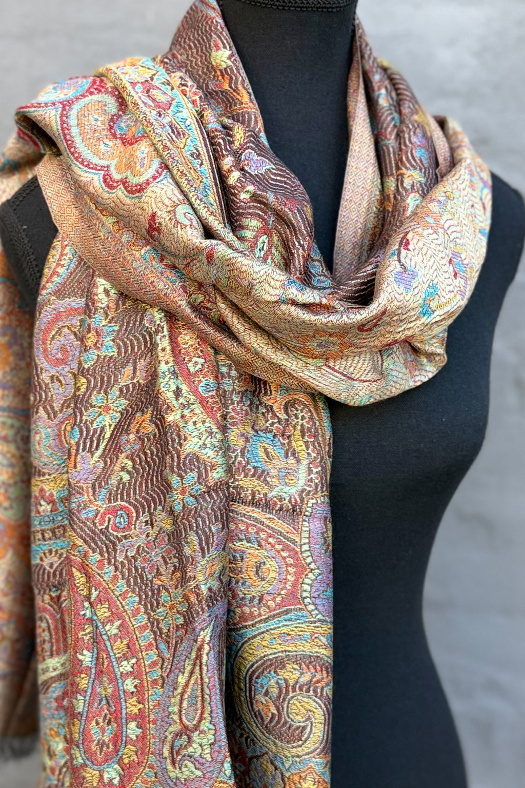 Cashmere & Bamboo Scarf In Golden Onyx
