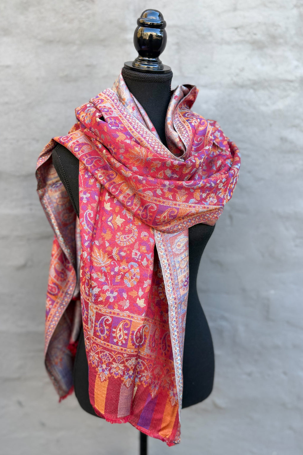 Cashmere & Bamboo Scarf In Ravishing Red