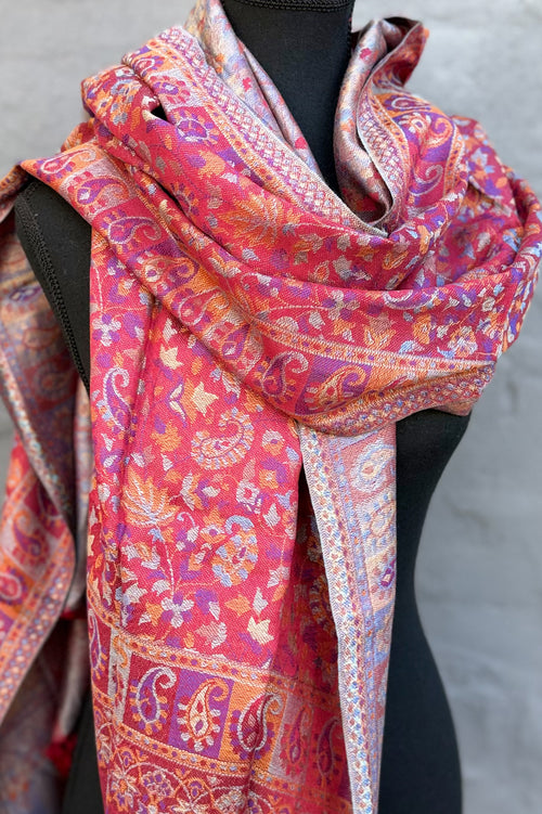 Cashmere & Bamboo Scarf In Ravishing Red