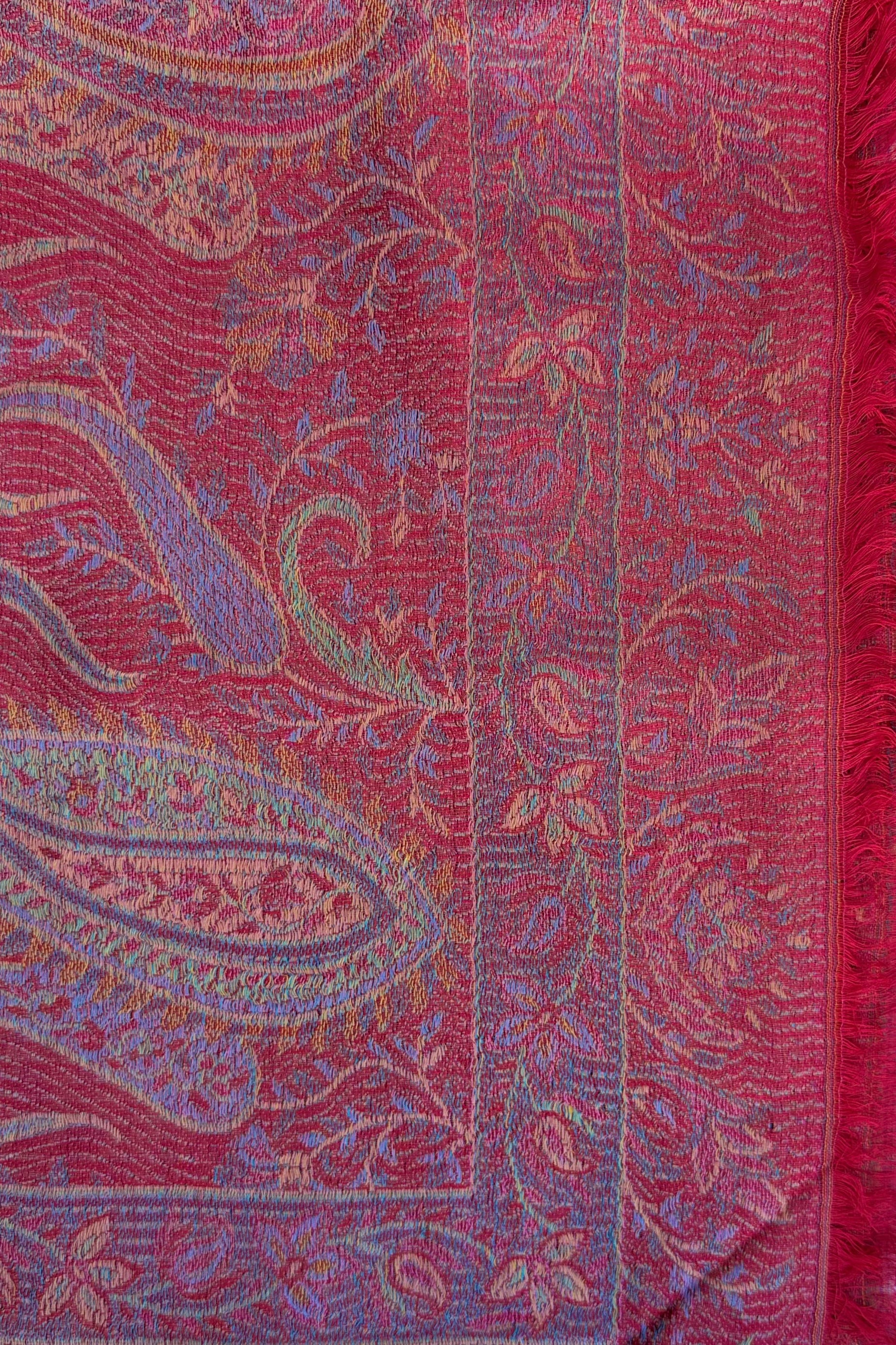 Cashmere & Bamboo Scarf In Red Floral