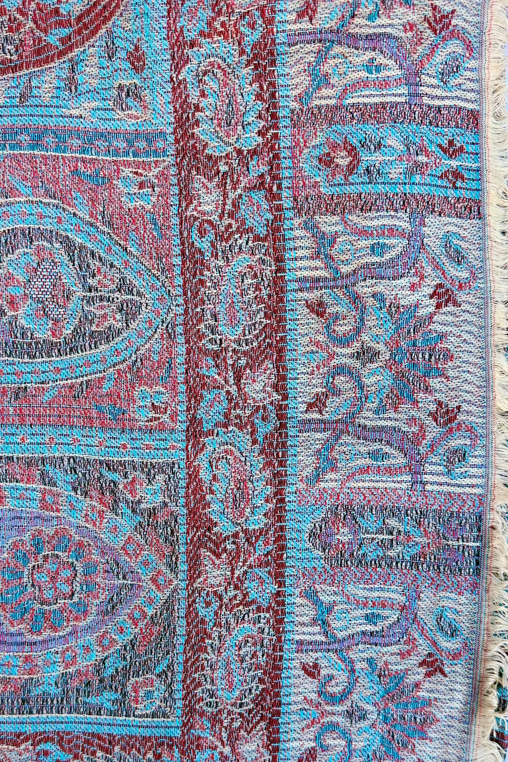 Cashmere & Bamboo Scarf In Violet Paisley