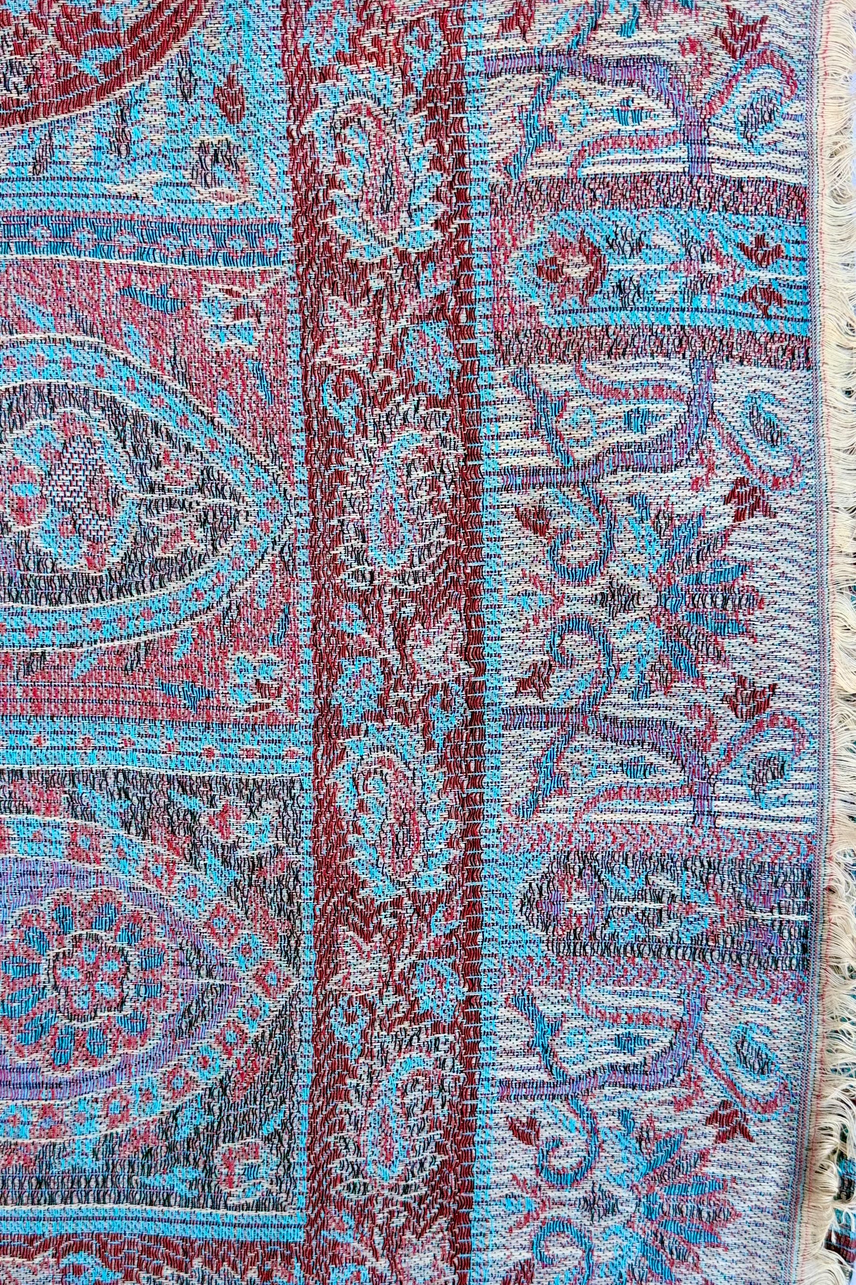 Cashmere & Bamboo Scarf In Violet Paisley