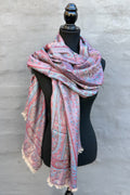 Cashmere & Bamboo Scarf In Violet Paisley