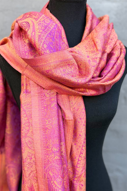 Cashmere & Bamboo Scarf In Ruby Violet