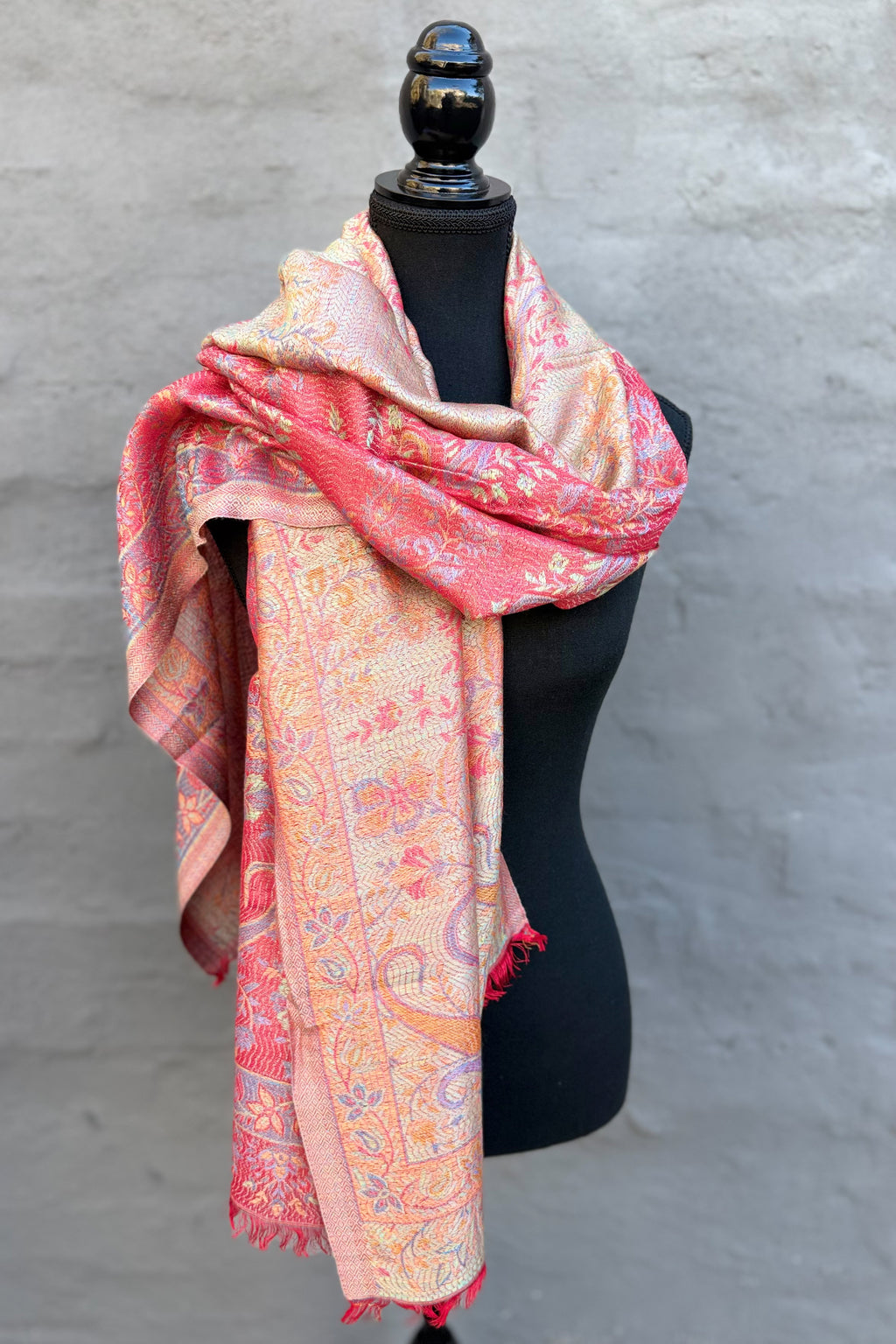Cashmere & Bamboo Scarf In Golden Fire