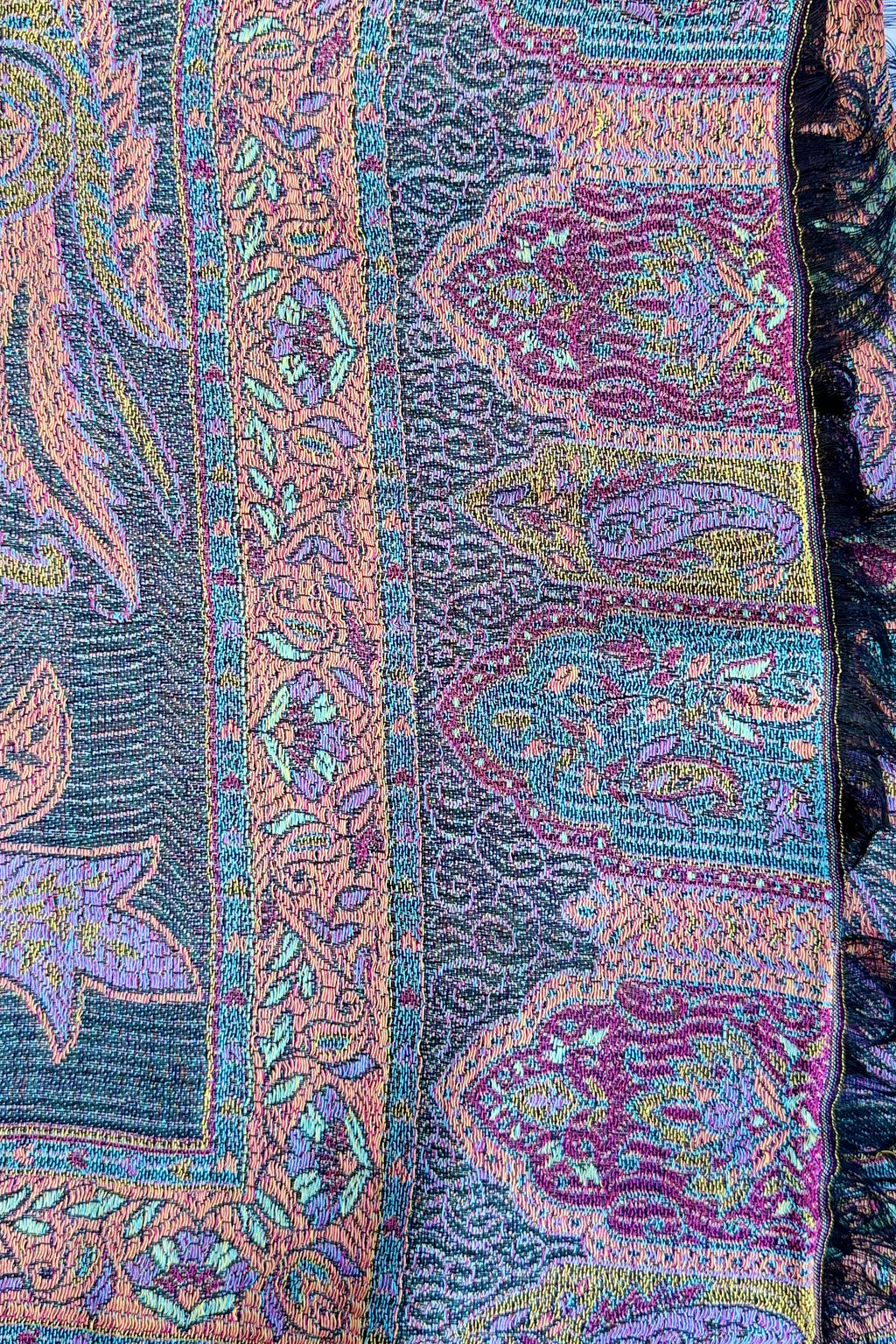 Cashmere & Bamboo Scarf In Jasper Garden