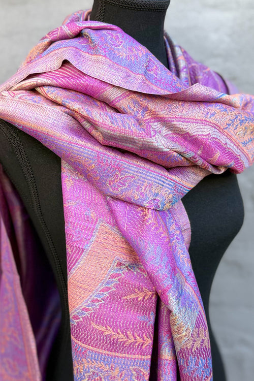 Cashmere & Bamboo Scarf In Purple Passion