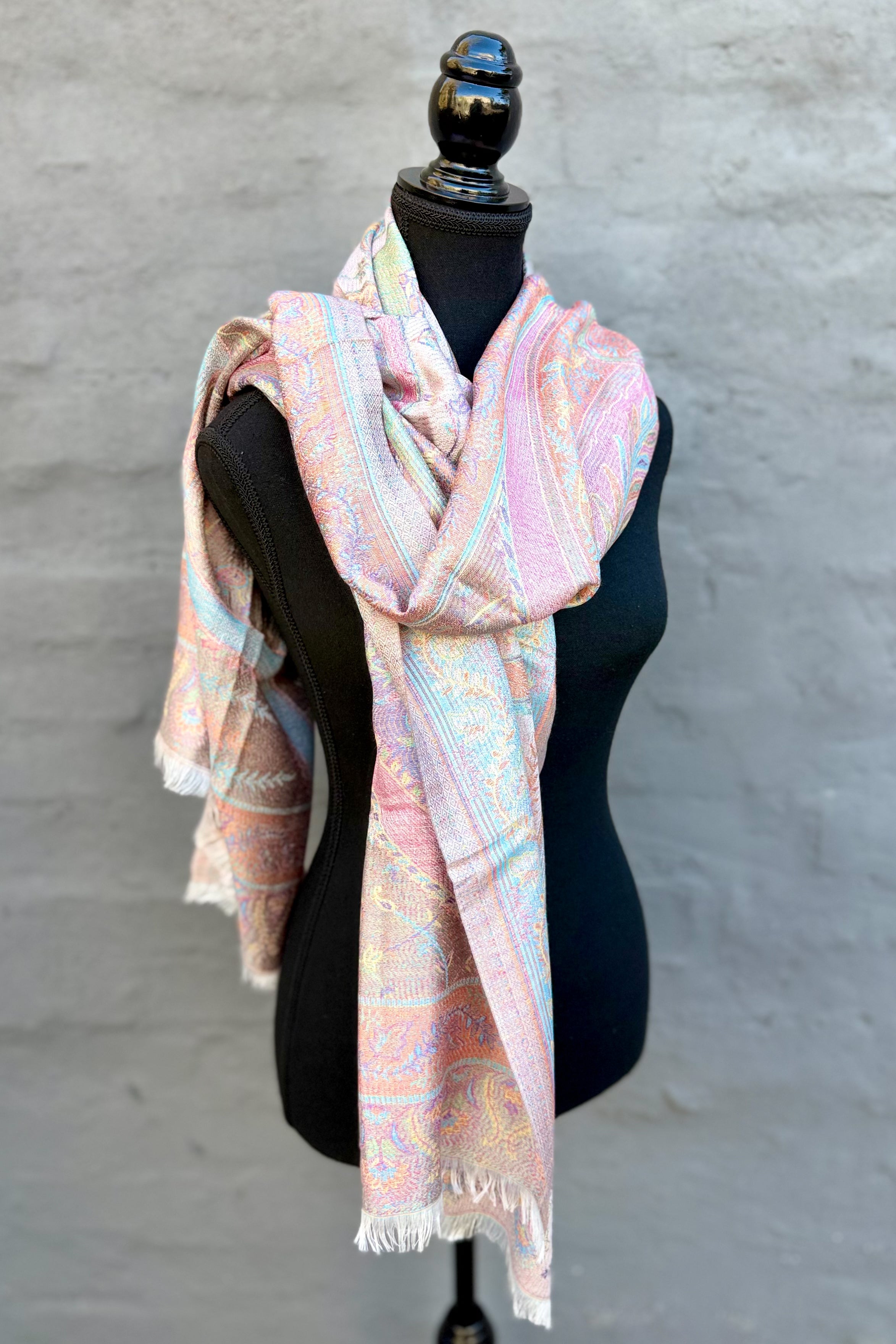 Cashmere & Bamboo Scarf In Pastel Passion