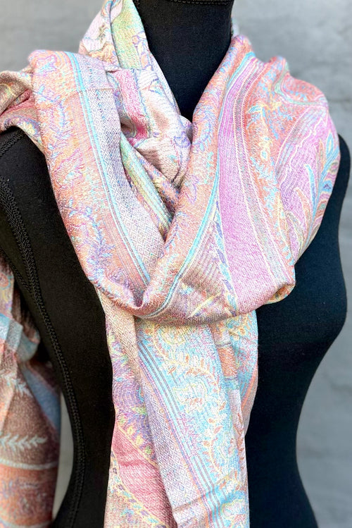 Cashmere & Bamboo Scarf In Pastel Passion