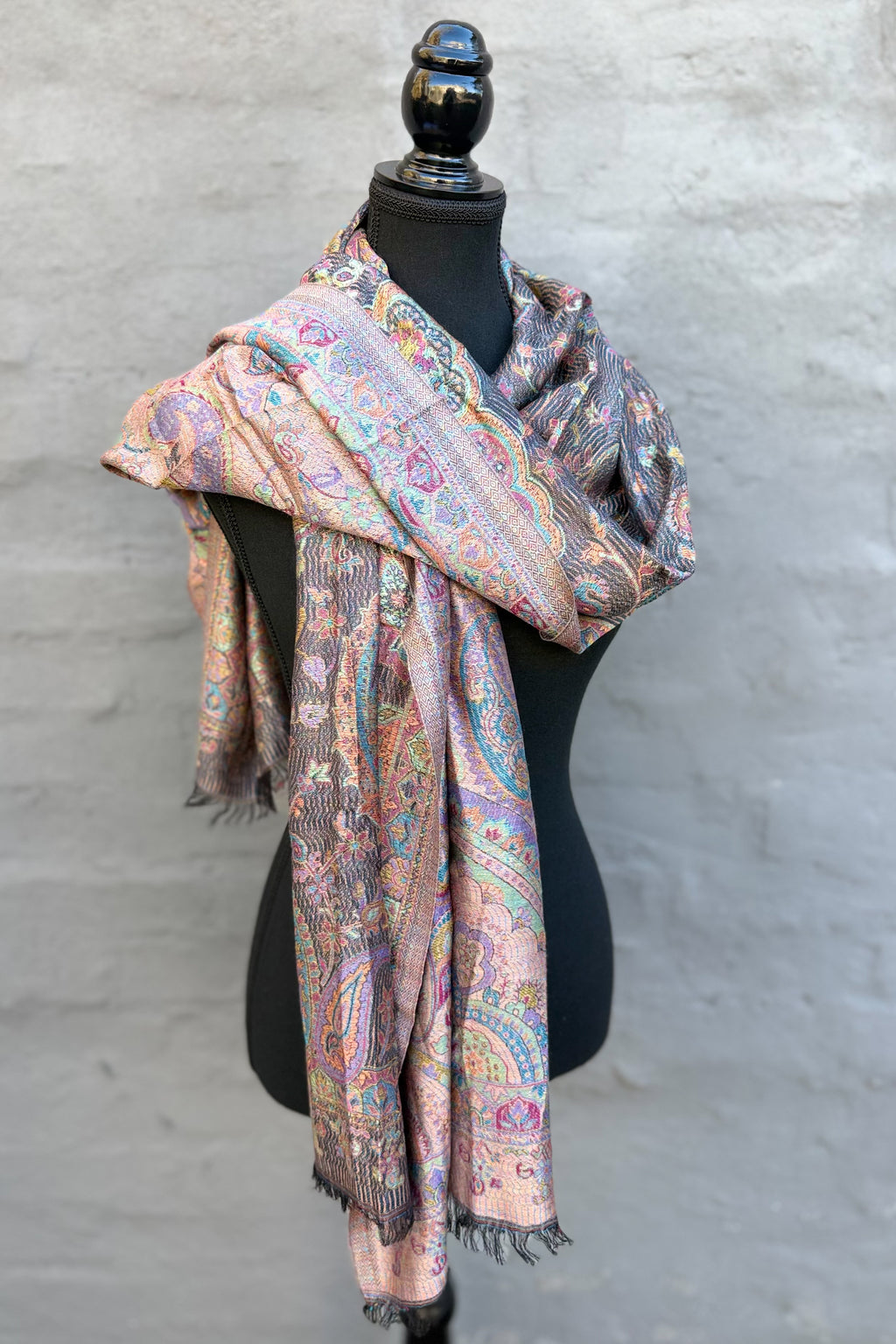 Cashmere & Bamboo Scarf In Liquorice