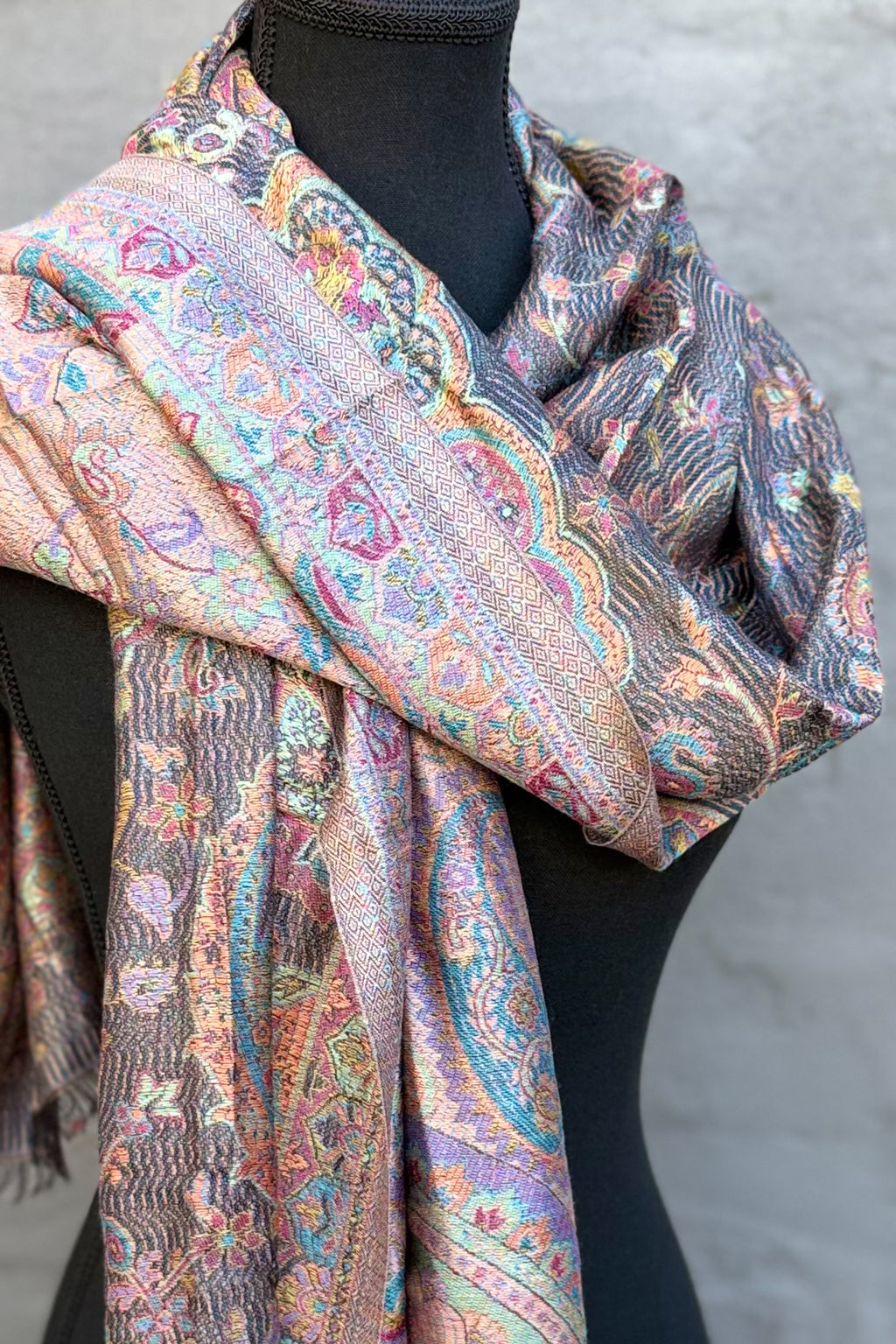 Cashmere & Bamboo Scarf In Liquorice