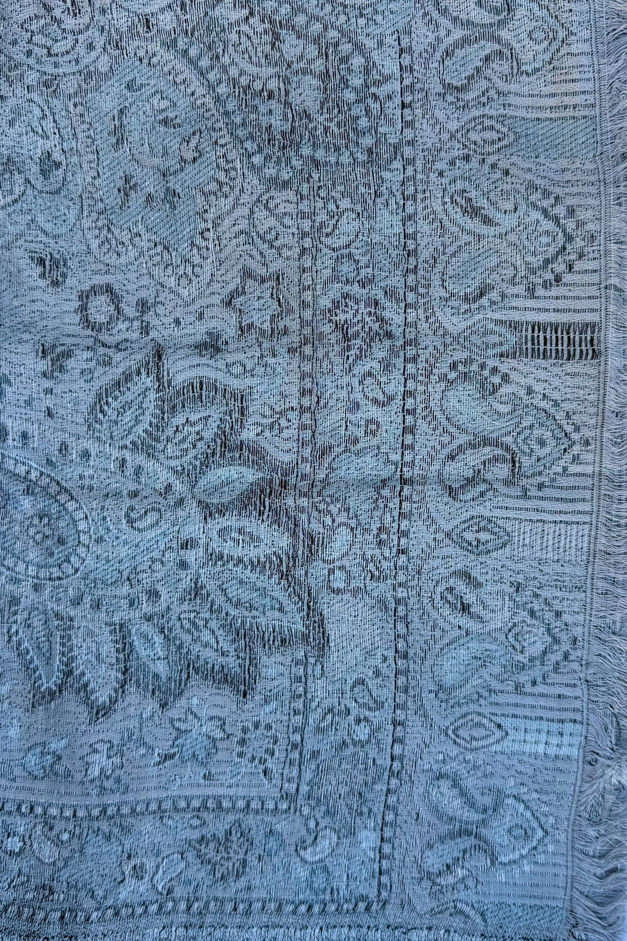 Cashmere & Bamboo Scarf In Silvery Floral