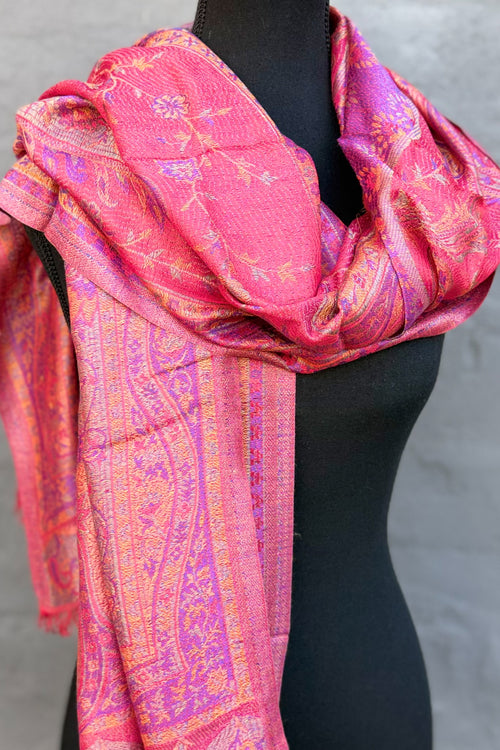Cashmere & Bamboo Scarf In Radient Cherry