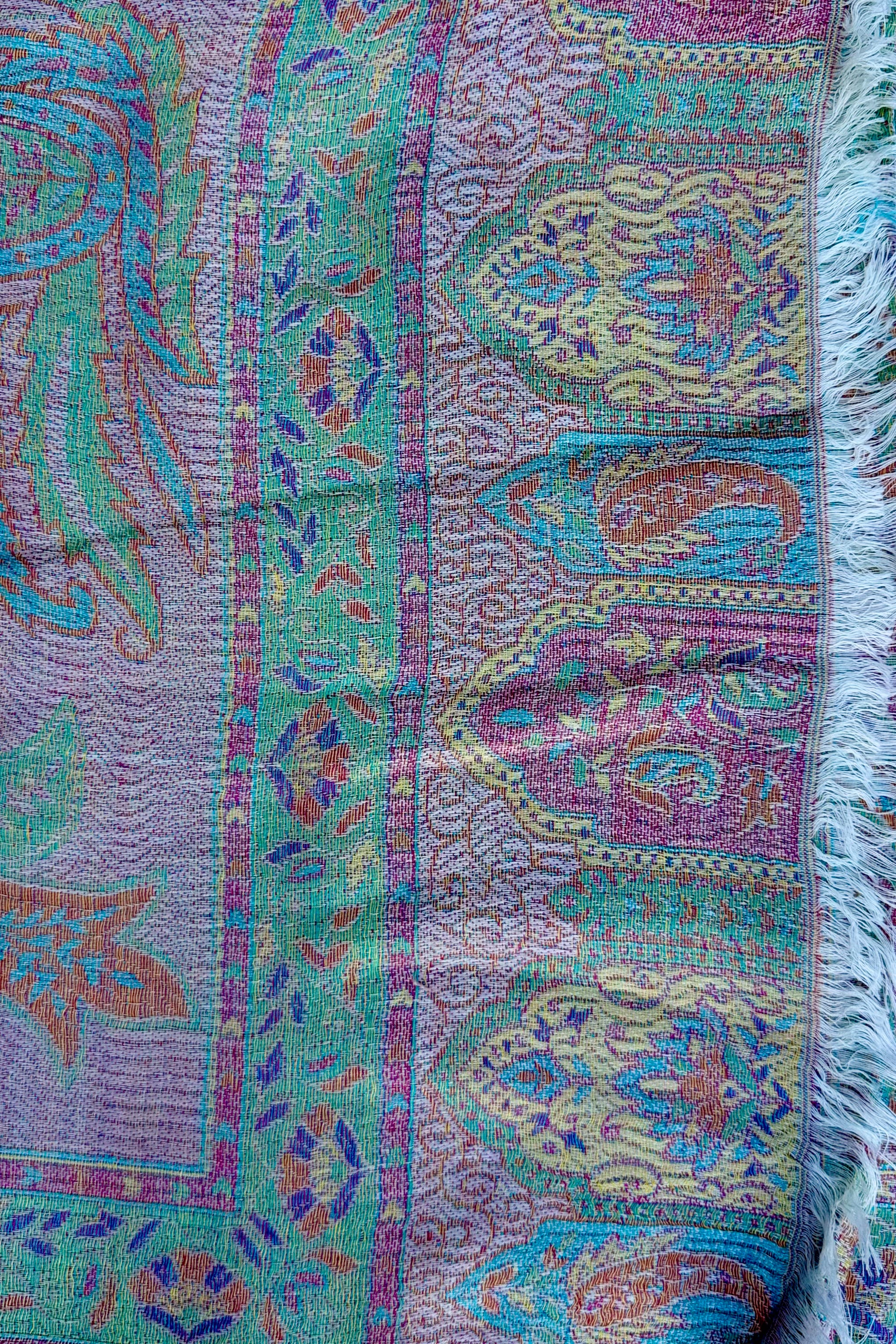 Cashmere & Bamboo Scarf In Pastel Rainbow