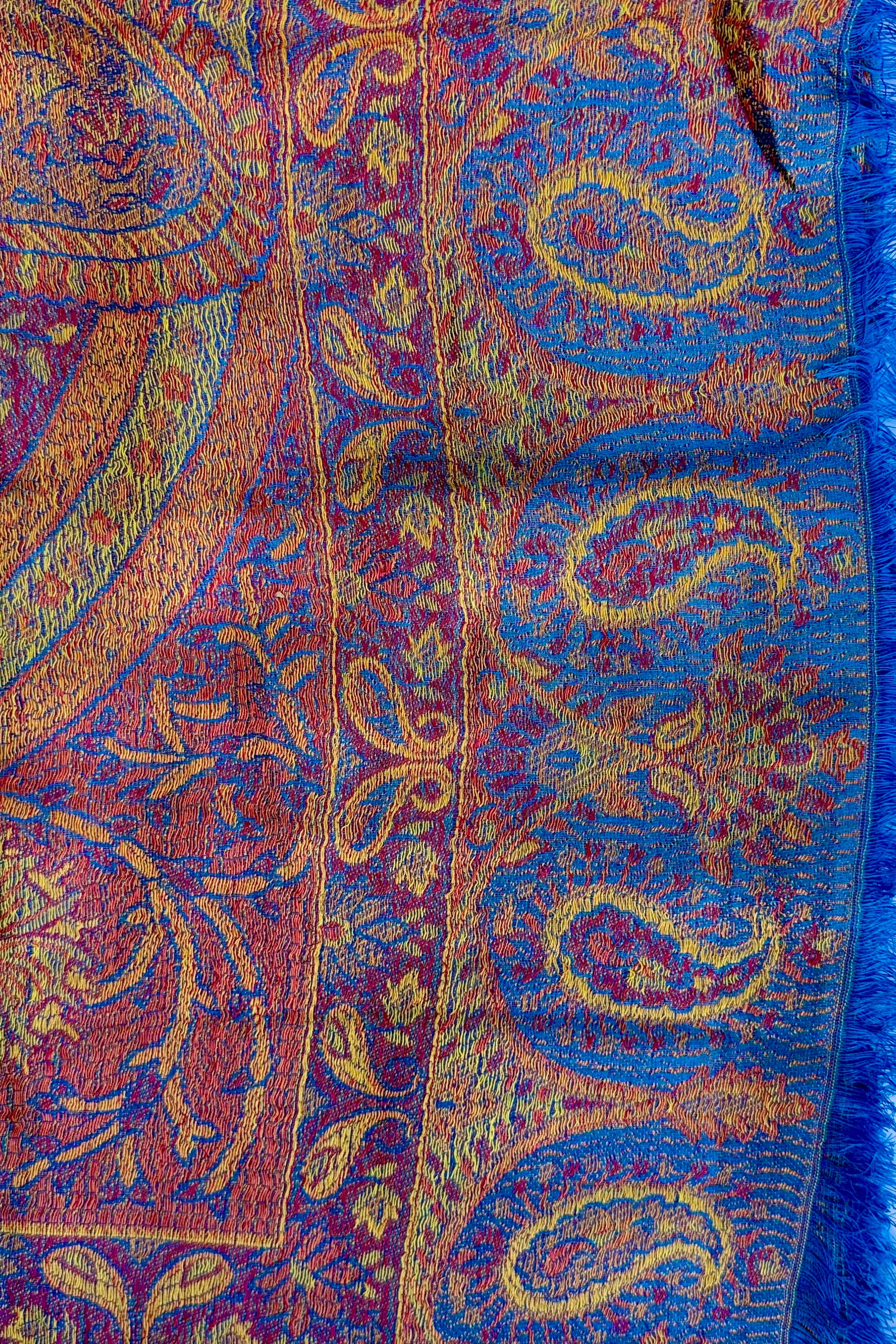 Cashmere & Bamboo Scarf In Azure Sunset