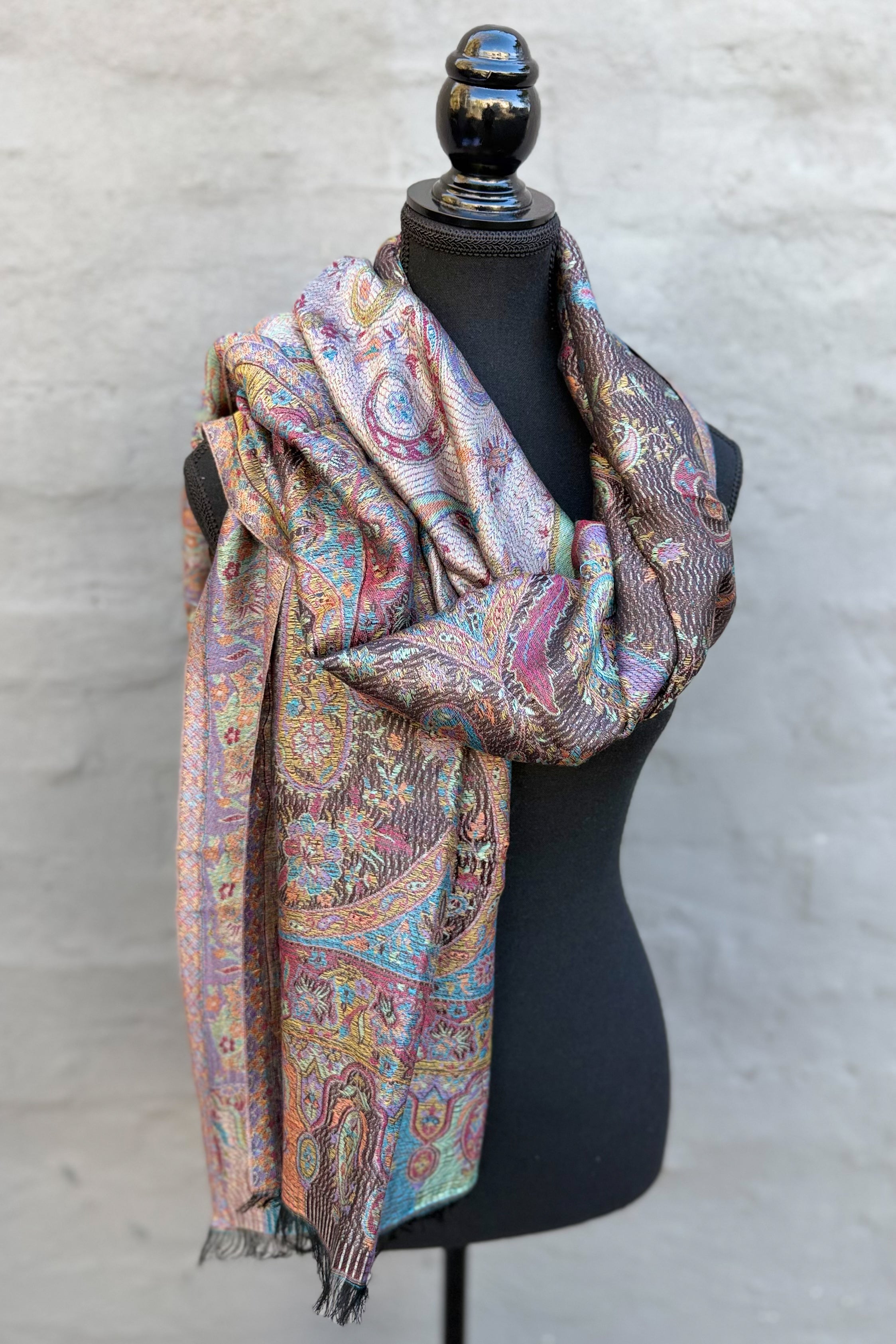 Cashmere & Bamboo Scarf In Raven