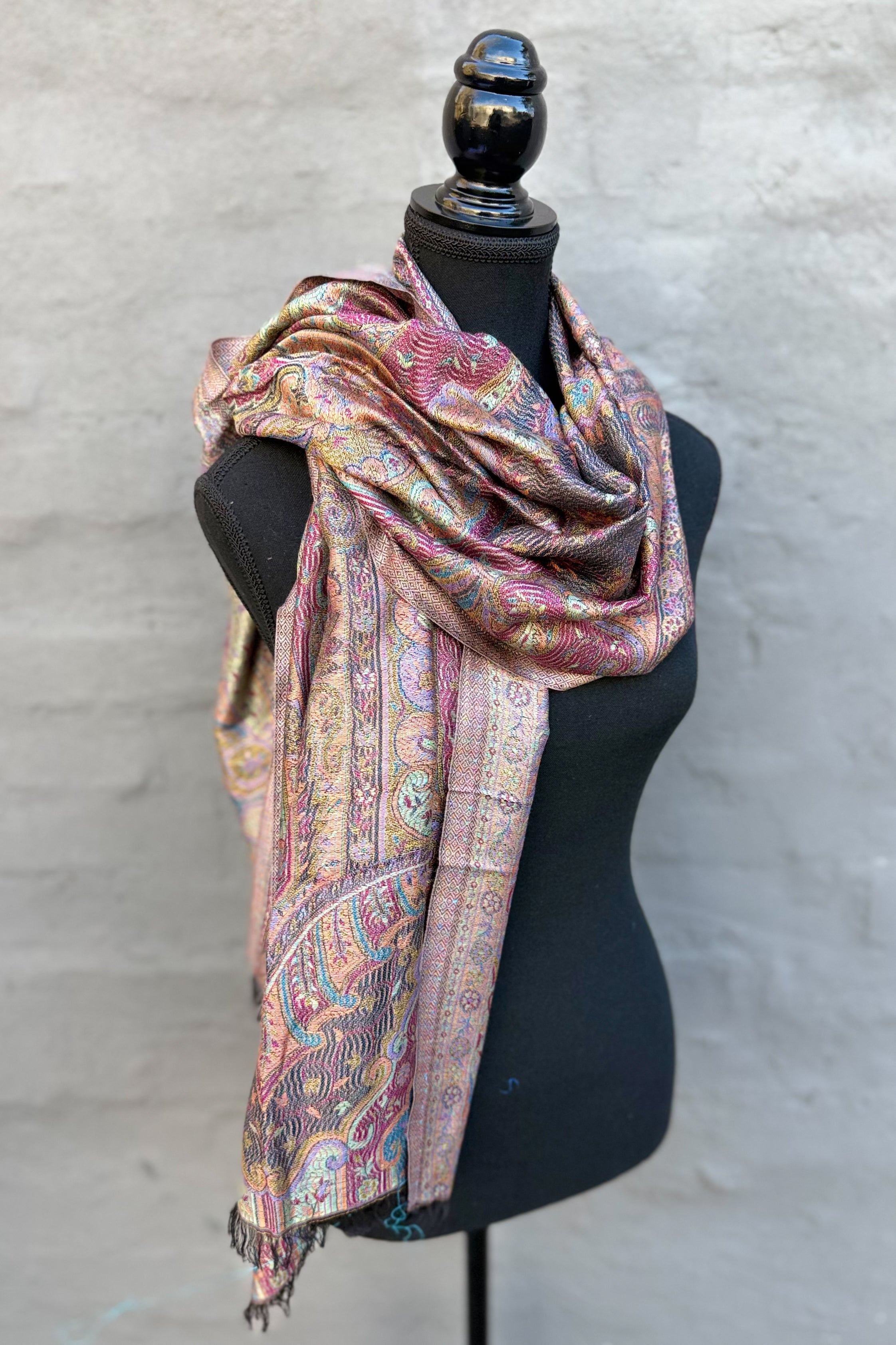 Cashmere & Bamboo Scarf In Turkish Coffee