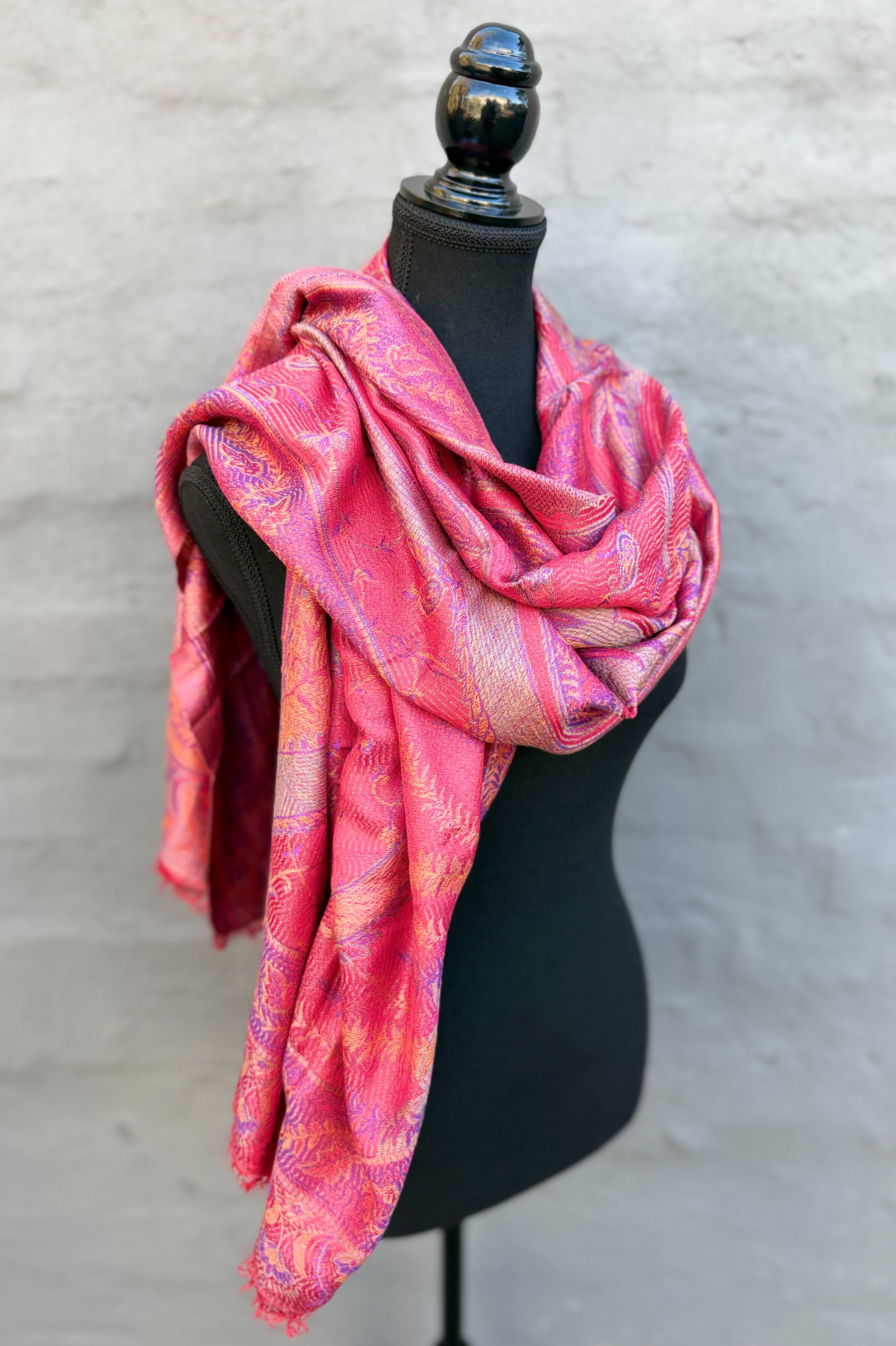 Cashmere & Bamboo Scarf In Red Amethyst