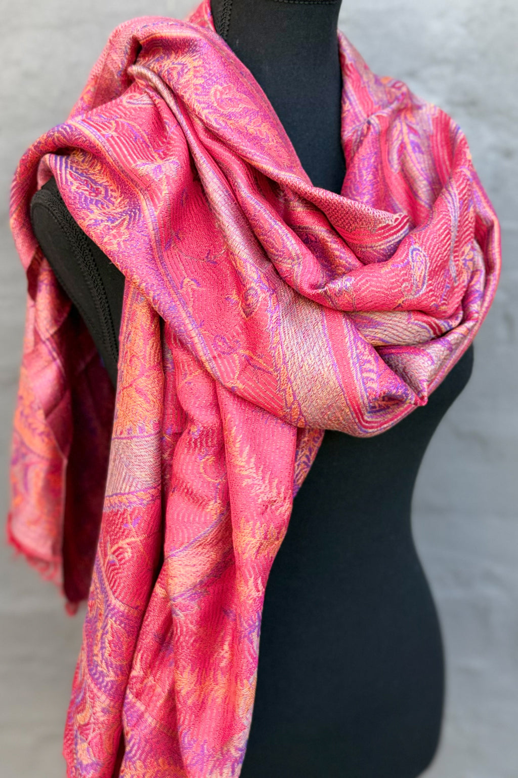 Cashmere & Bamboo Scarf In Red Amethyst