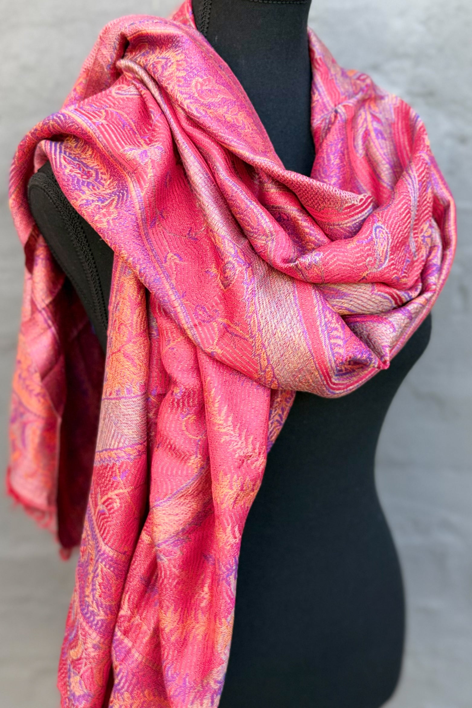 Cashmere & Bamboo Scarf In Red Amethyst