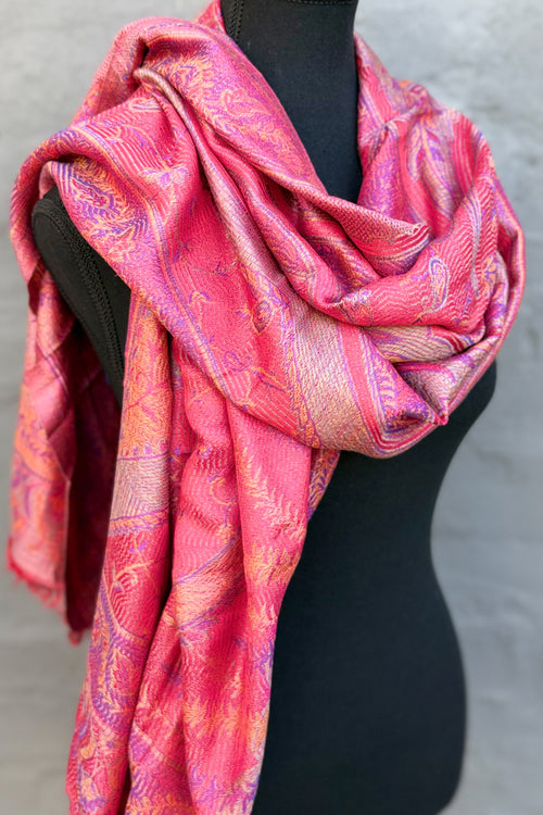 Cashmere & Bamboo Scarf In Red Amethyst