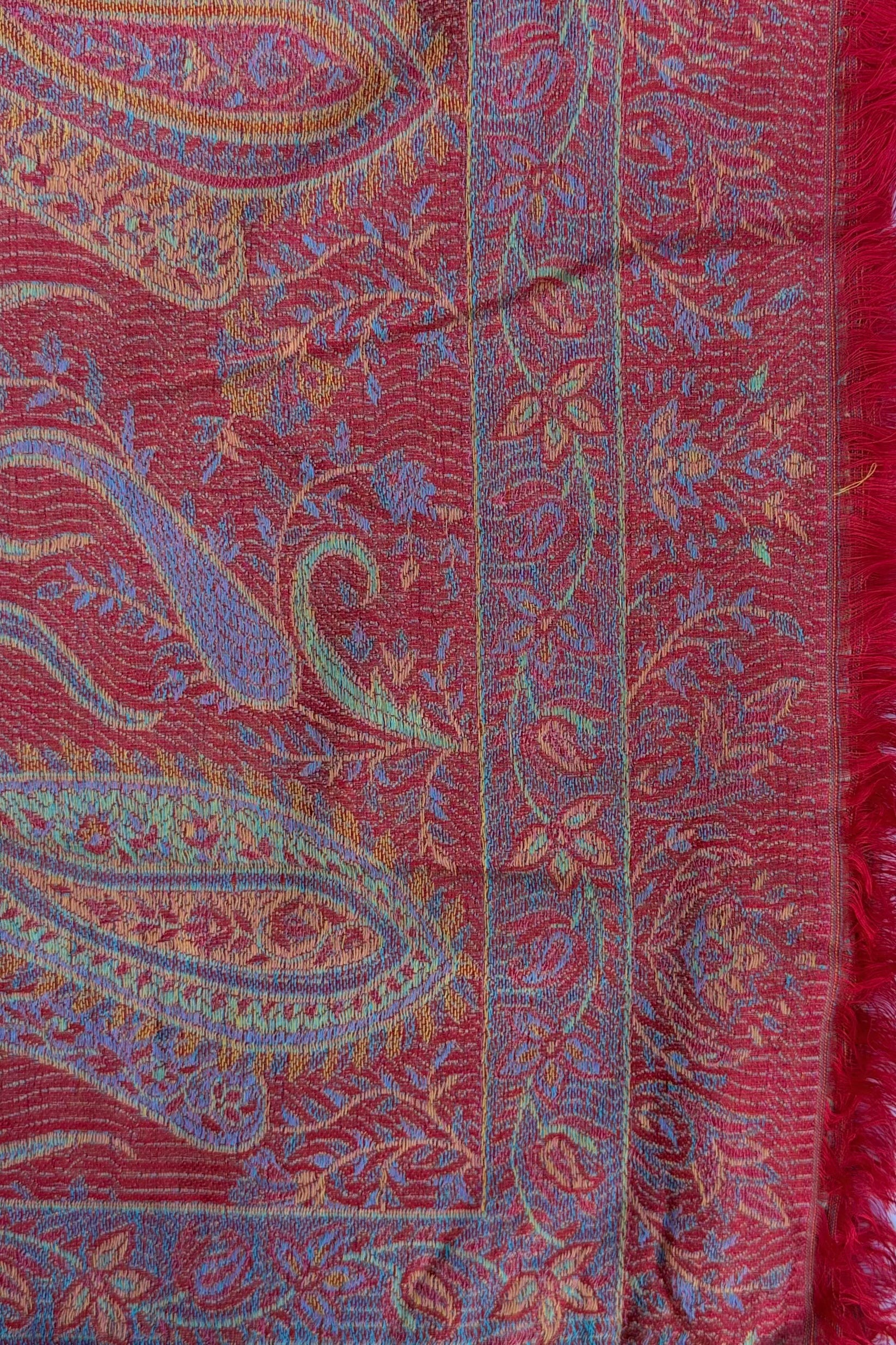 Cashmere & Bamboo Scarf In Scarlet Garden